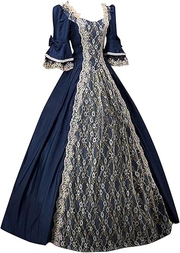 Wiyuqeen Vestido rococó para mujer, disfraz medieval, renacentista, vestido de baile victoriano, vestido gótico, vestido largo de princesa, cosplay