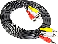 Vista 1 de Cable compuesto RCA de 15 pies para audio/video DVD/VCR/SAT, conectores amarillo/blanco/rojo, 3 machos a 3 machos
