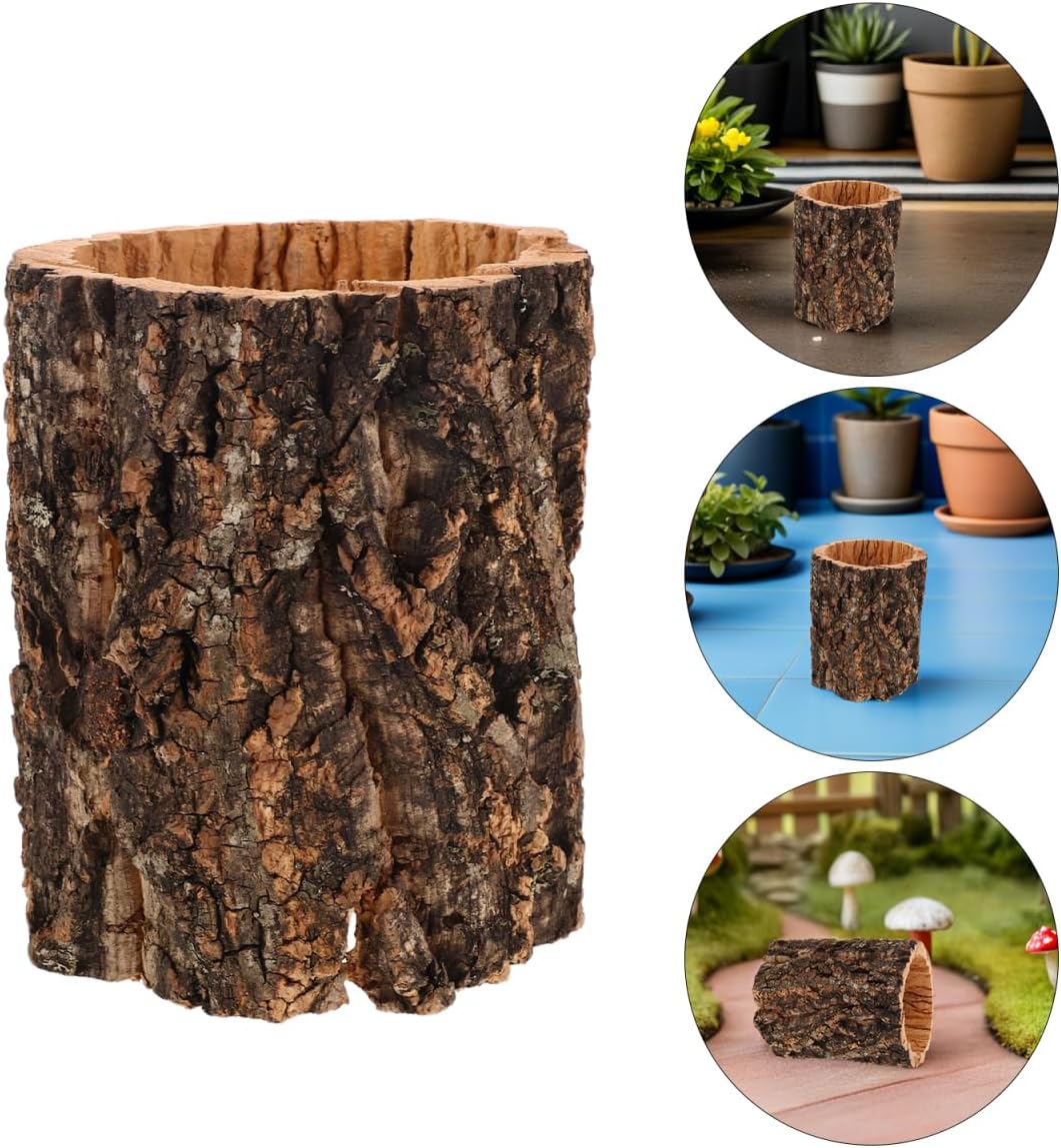 BESPORTBLE Reptile Hideout Cave with Hollow Tree Trunk Design Natural Terrarium Shelter for Gecko Lizard Snake Tortoise Turtle and Hermit Crab Stress Relief Reptile Log Hide 5.90X4.92X4.92In