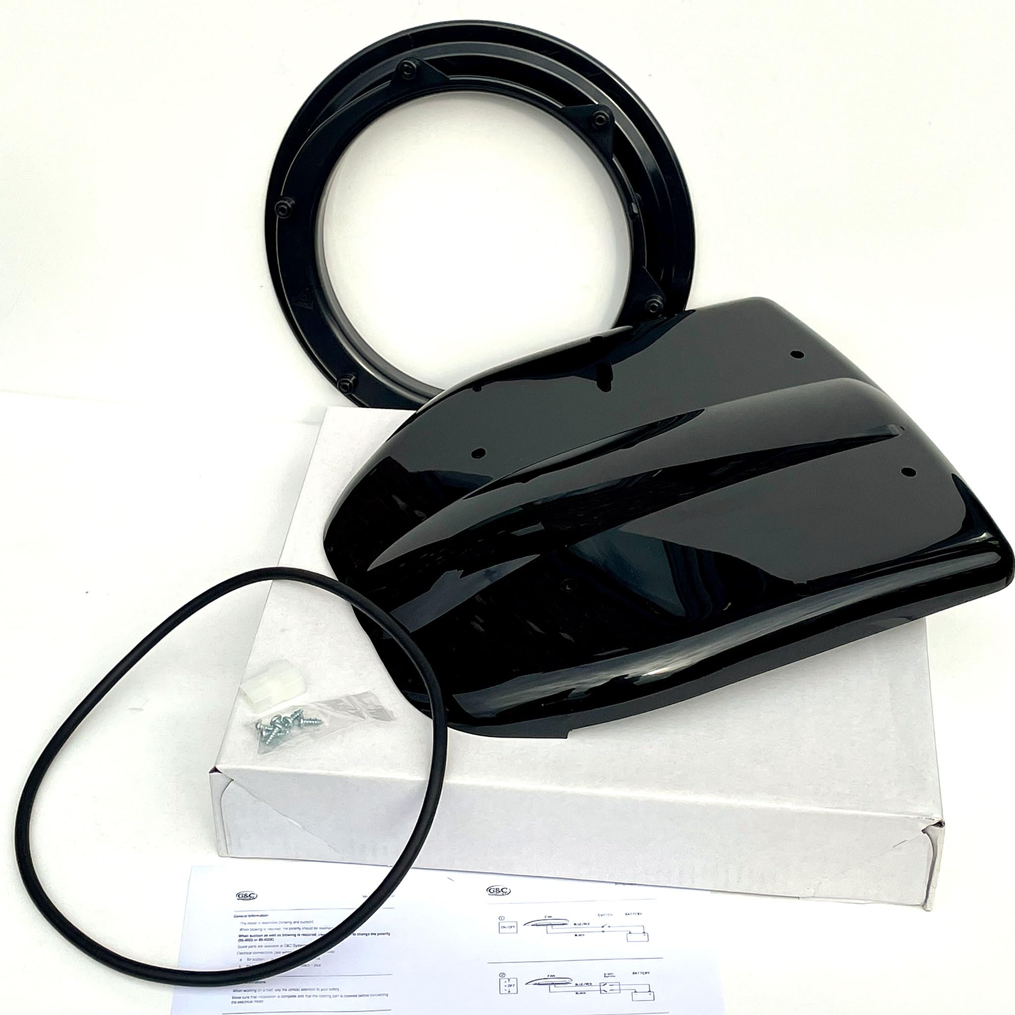 ICC Low Profile Van Roof Vent - Ventilación motorizada para Van Bus Car Horse Dog Van Van Versión Negra