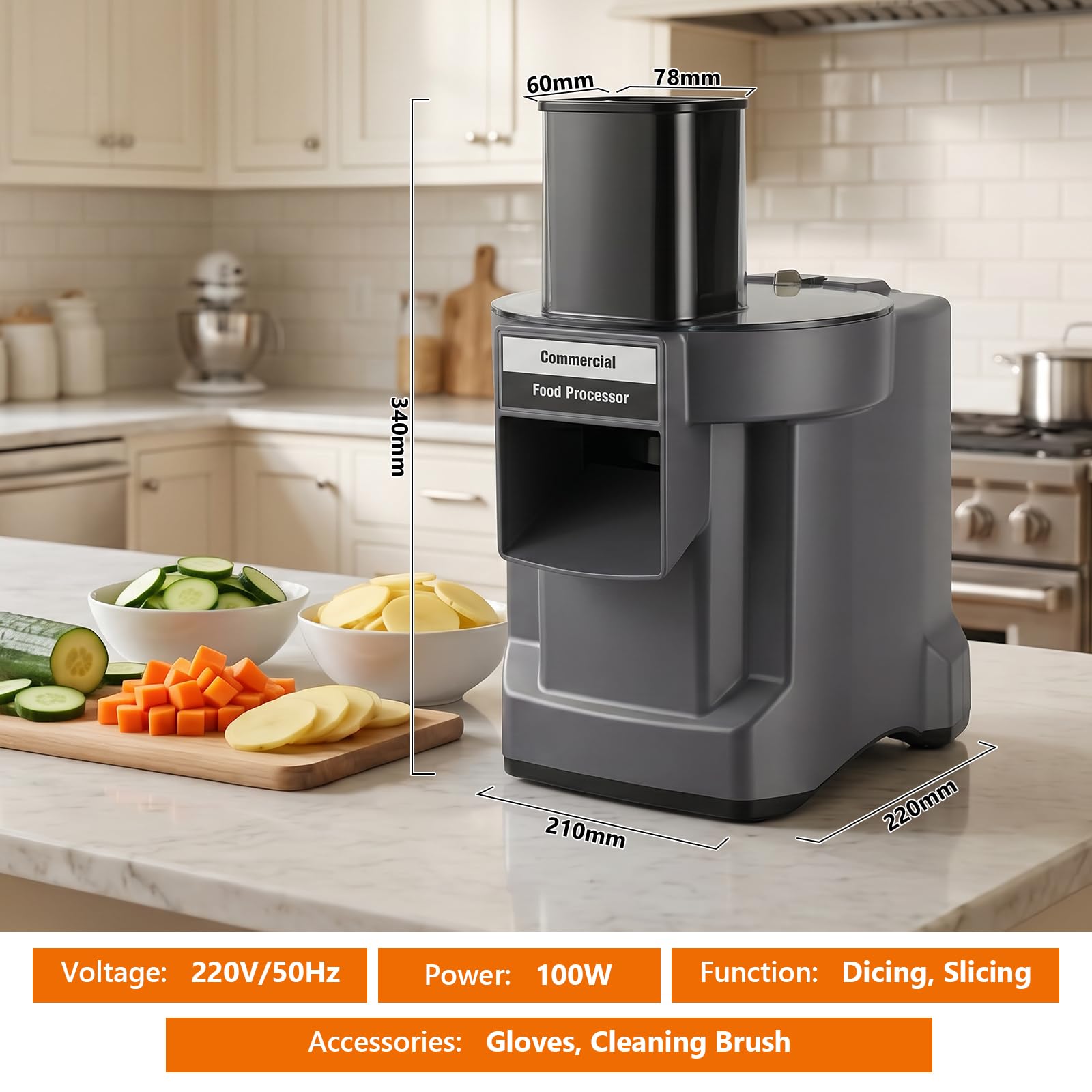 Tagliaverdure e affettaverdure elettrico Tagliaverdure a Cubetti Elettrico Cubettatrice per Verdure Frutta Professionale,affetta verdure elettrico a 2 Lame in Acciaio Inox Frutta e verdura da tagliare