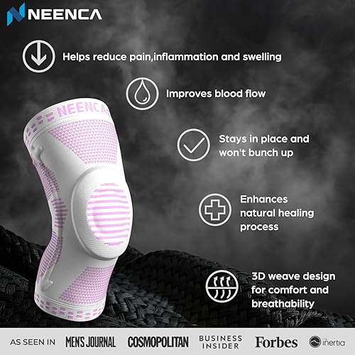 Miniatura 55 de NEENCA - Rodillera profesional de compresión, almohadilla de rótula, estabilizador lateral, para desgarro de menisco, ligamento anterior cruzado