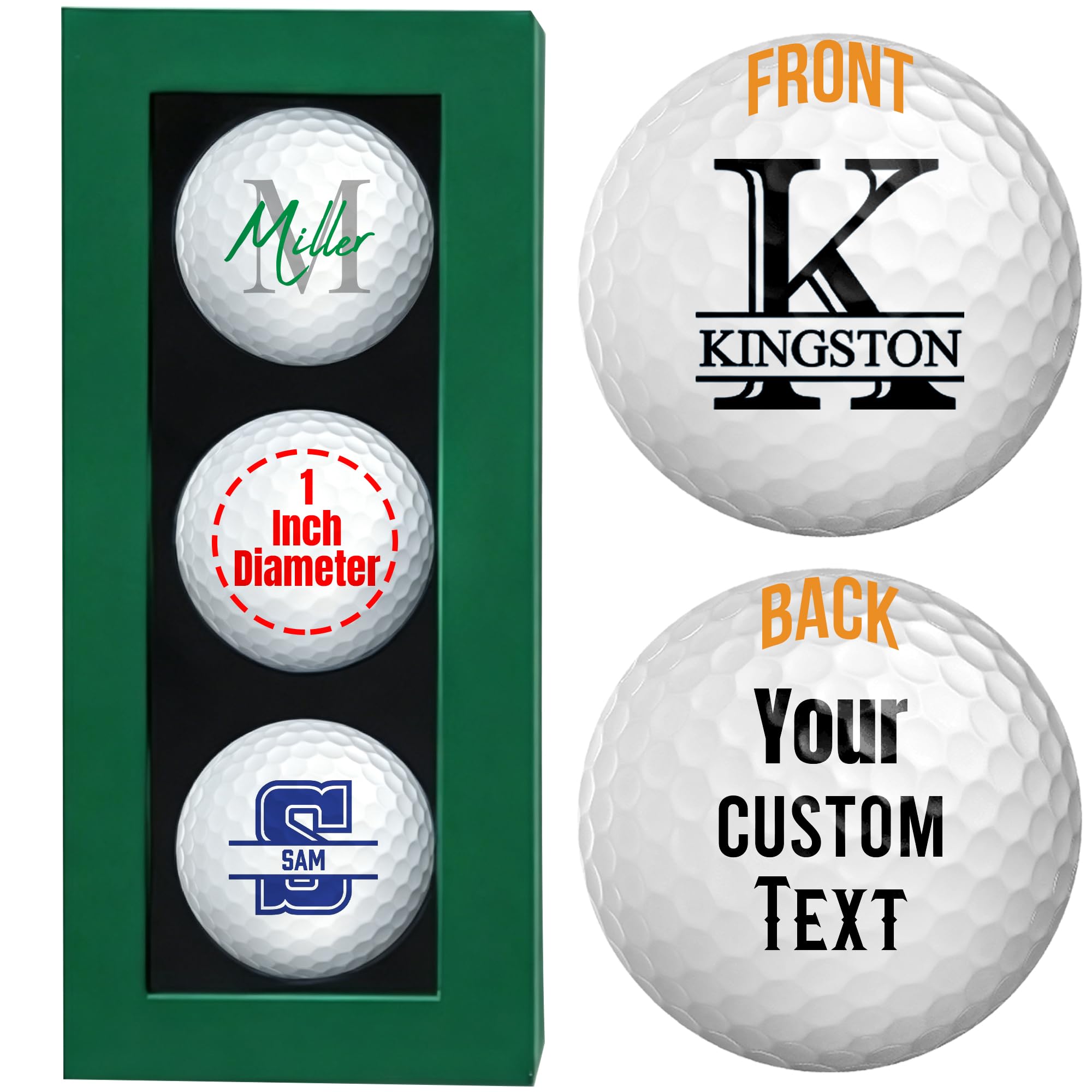 Personalized Golf Balls, Monogrammed Custom Golf Ball with Initials or Name