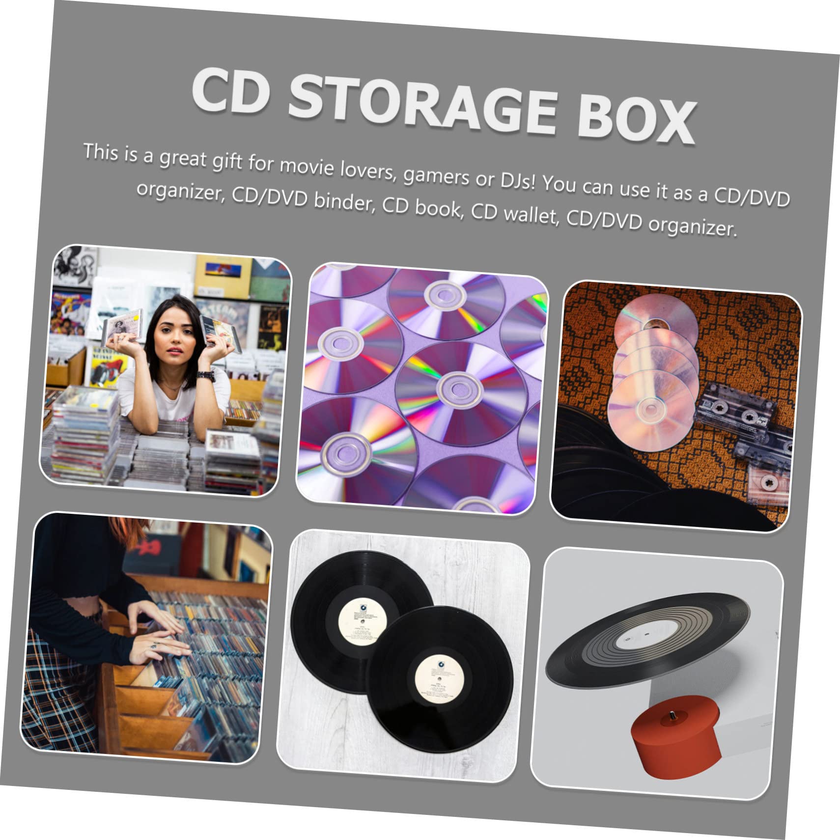 HOODANCOS 3Pcs Portable CD Case Holder Capacity Disc Wallet Bag Zipper CD Storage Organizer PU Faux Design for Car Home Travel Compact and