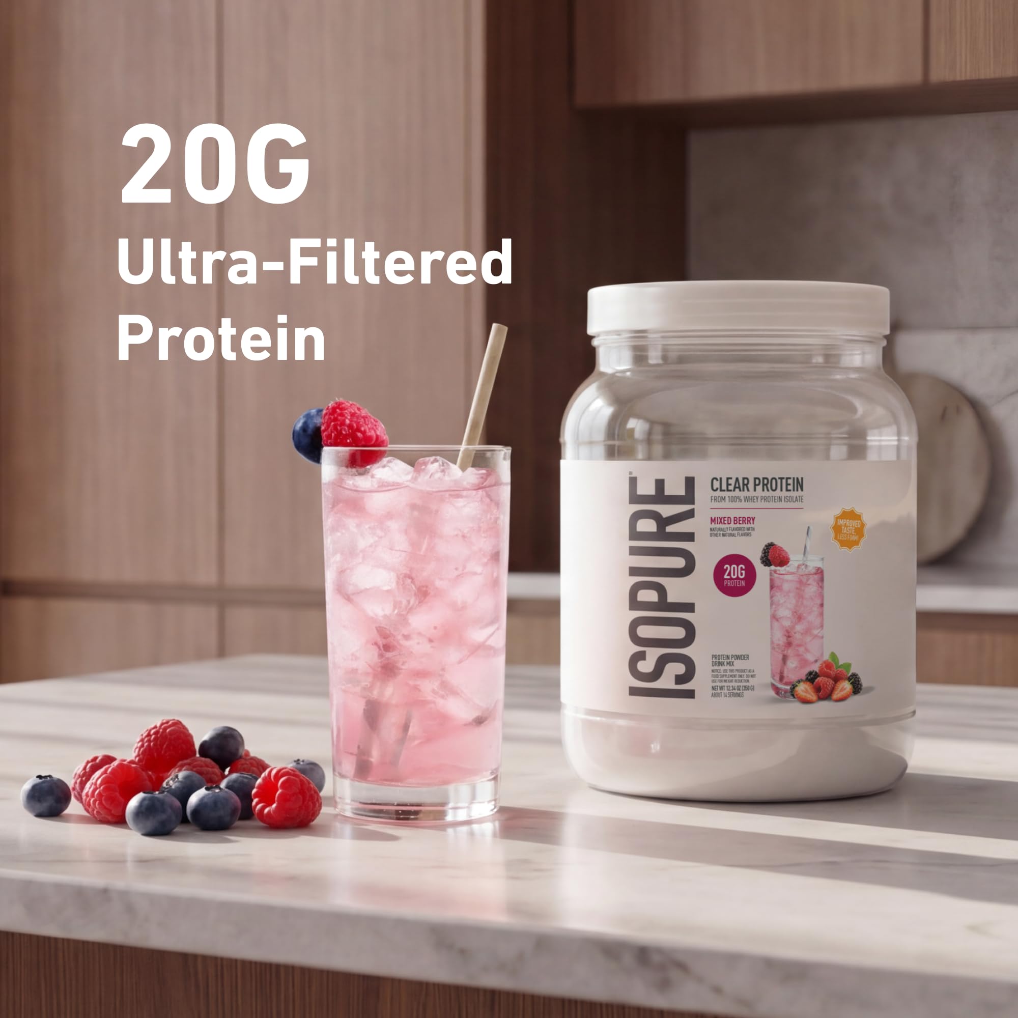 Isopure Clear Whey Isolate Protein Powder, Mixed Berry, 14 Serving — Amazon image 5