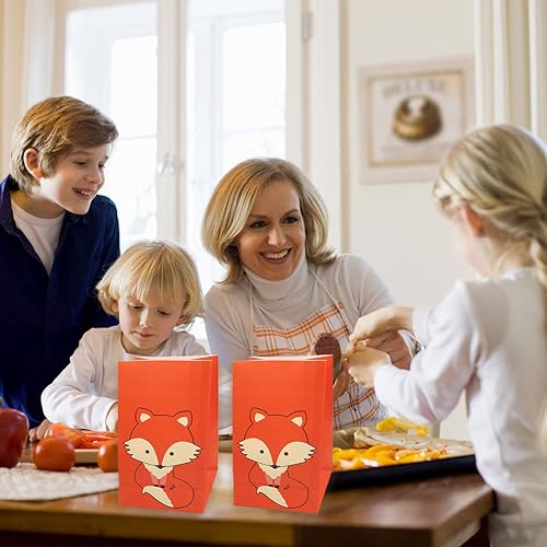 Miniatura 6 de YYMYMGJ Paquete de 24 bolsas de regalo de Fox para fiesta de cumpleaños, suministros de decoración de baby shower