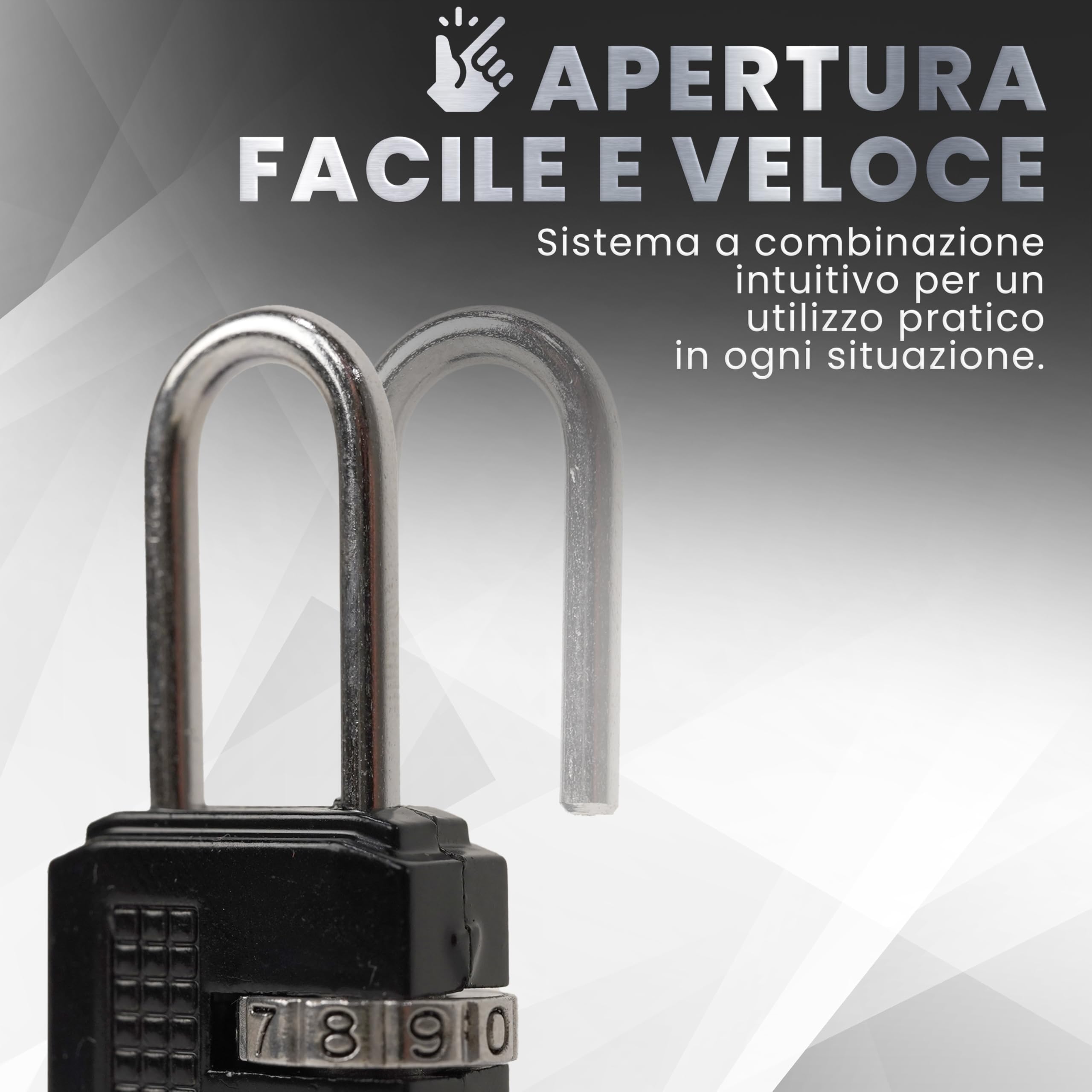 Set 2 Lucchetti a Combinazione 3 Cifre – Mini Lucchetti di Sicurezza in Metallo per Armadietti, Valigie, Zaini, Palestra e Viaggi – 1000 Combinazioni Possibili