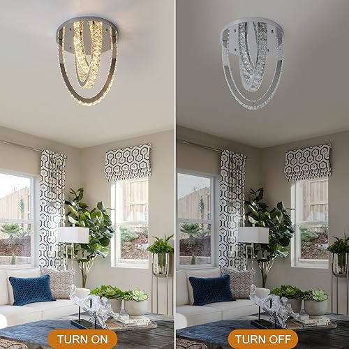 Miniatura 52 de Moderno candelabro de cristal LED, iluminación empotrada, lámpara colgante con control remoto para sala de estar, comedor, dormitorio, isla