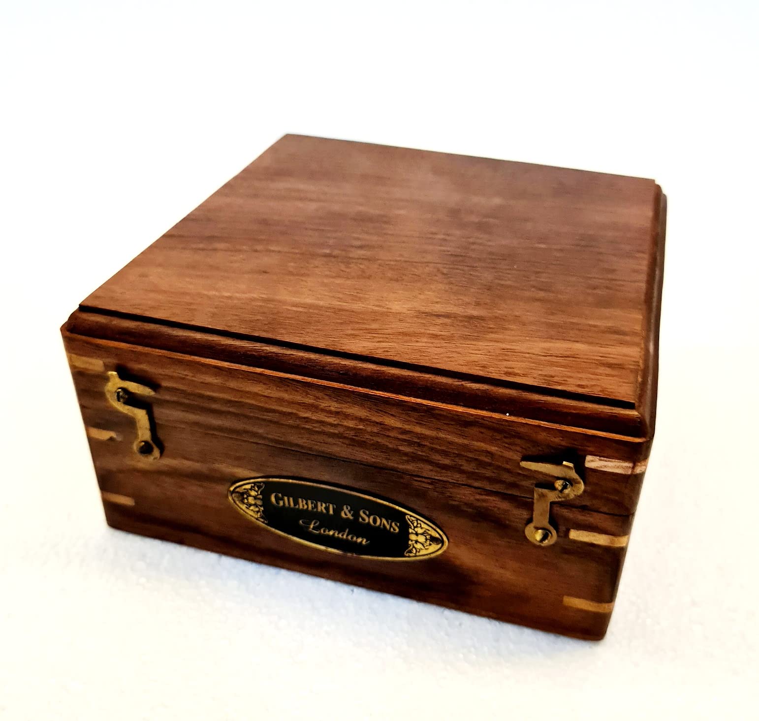 Meridiana rotonda nautica antica incidere bussola 5 "bussola di navigazione in ottone con scatola di legno
