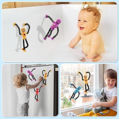 Miniatura 3 de Juguetes sensoriales para ansiedad con tubos de reventar burbujas (4 unidades)  Juguetes sensoriales para autismo y TDAH, juguetes para niños