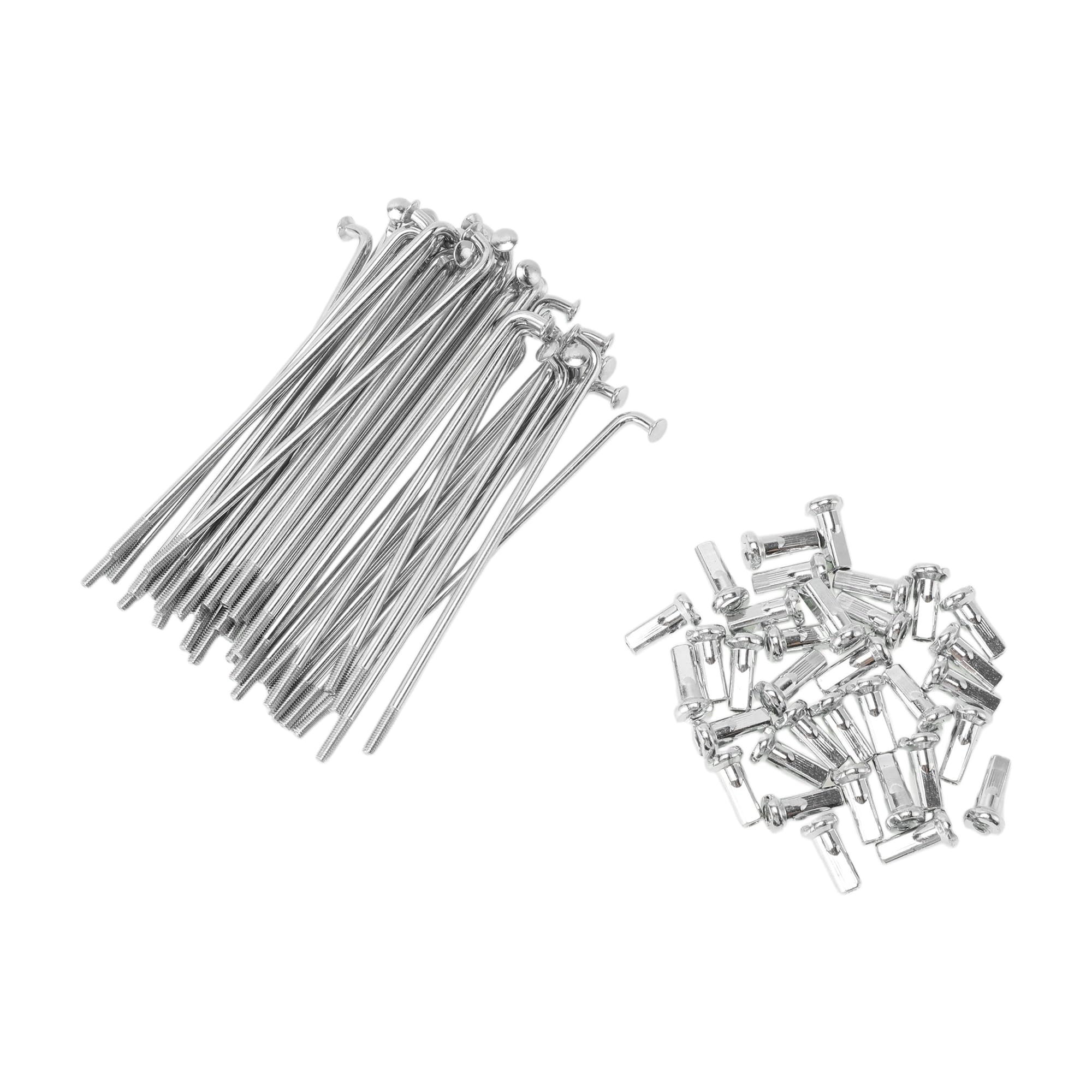 Motoforti 36 Set 12G Bicycle Spokes 80mm Bike Wheel Spokes 45 Steel Galvanized Silver Tone