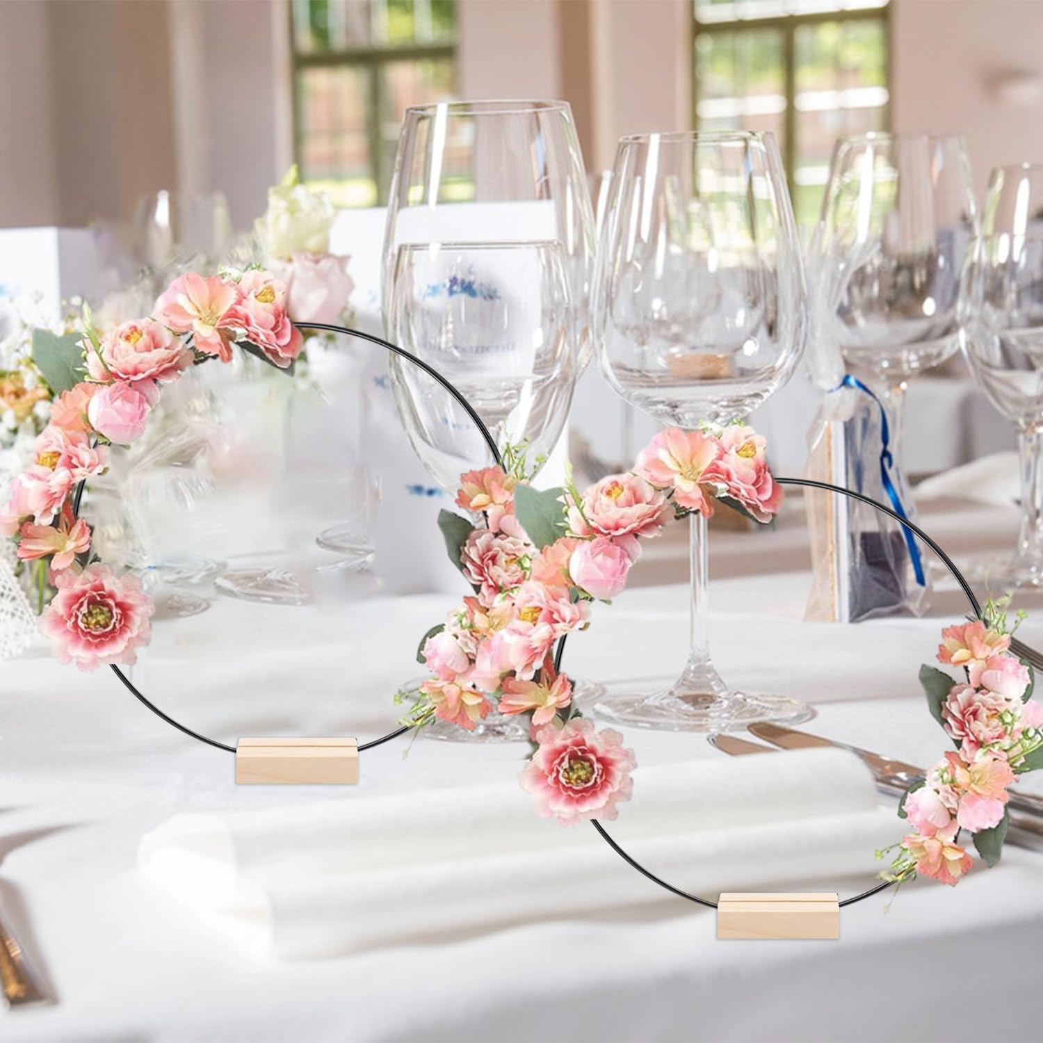 YapitHome 6 Pièces 30cm Cerceaux En Métal Doré,Cerceau Floral En Métal