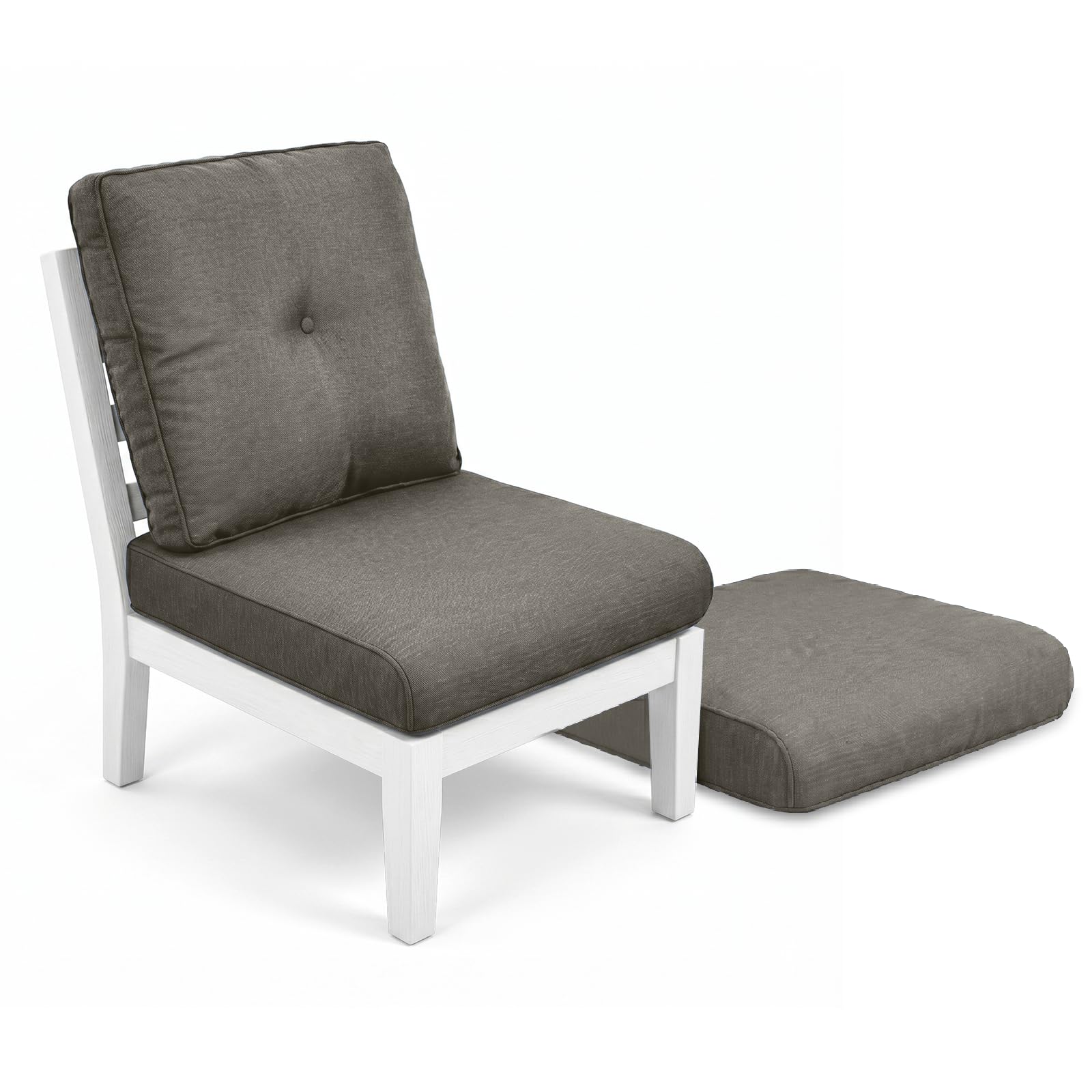Outdoor Chair Cushions-Patio Chair Cushions Set of 2 with Removable Cover 22 X 24 Inch Outdoor Cushions for Patio Furniture Chair Sofa Couch-Grey