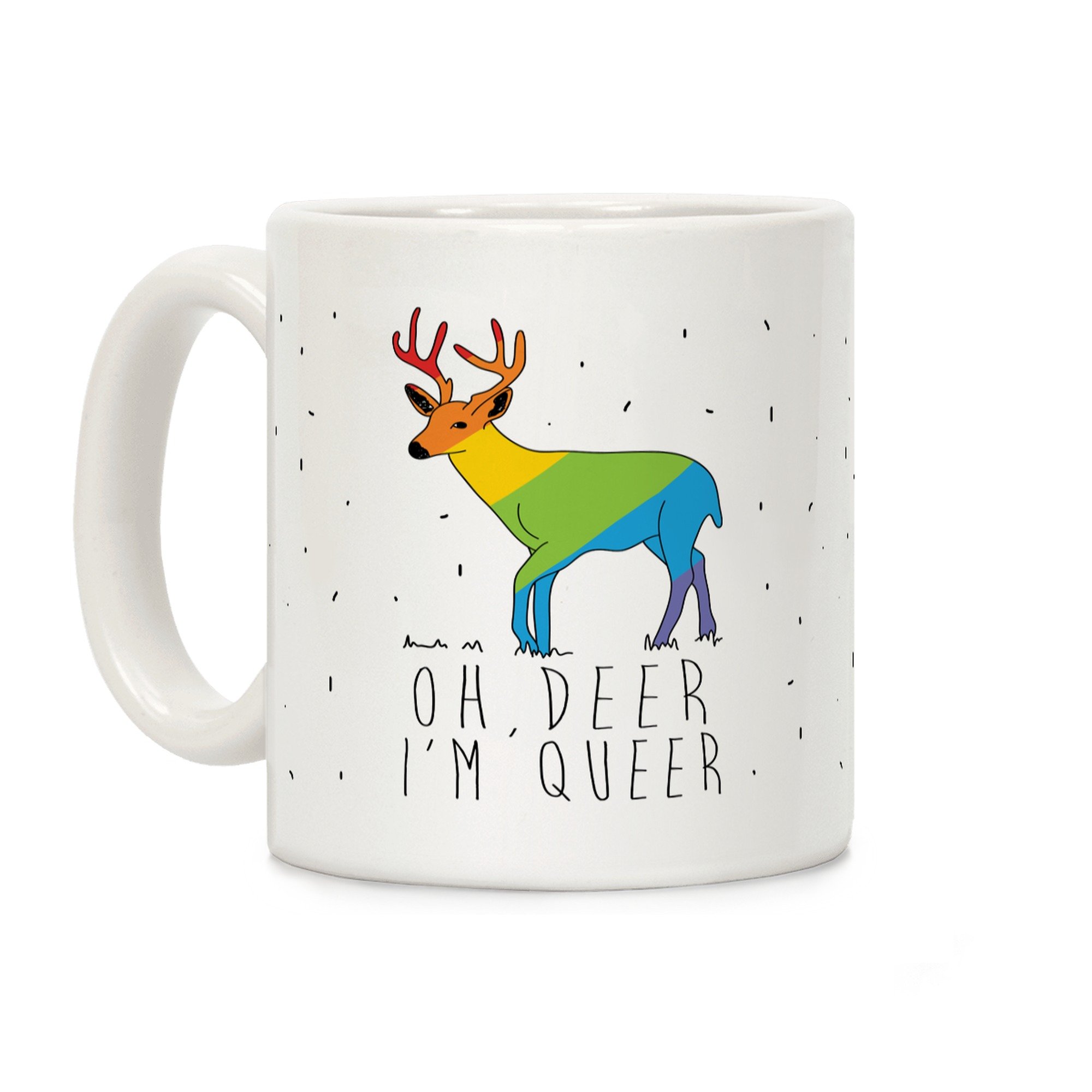 LookHUMAN Rainbow Deer Coffee Mug - Funny ...