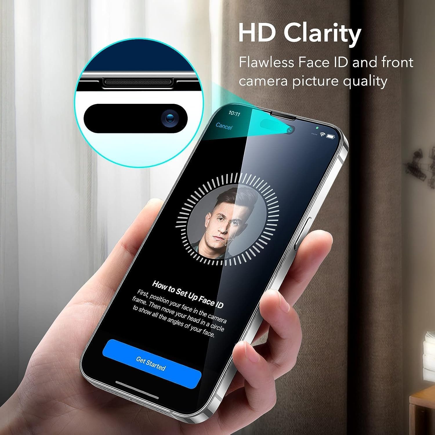 ESR for iPhone 14 Pro Screen Protector, Tempered Glass with Easy Installation Frame, Military-Grade Protection, Ultra Tough, Scratch Resistant, 3 Pack - Image 5