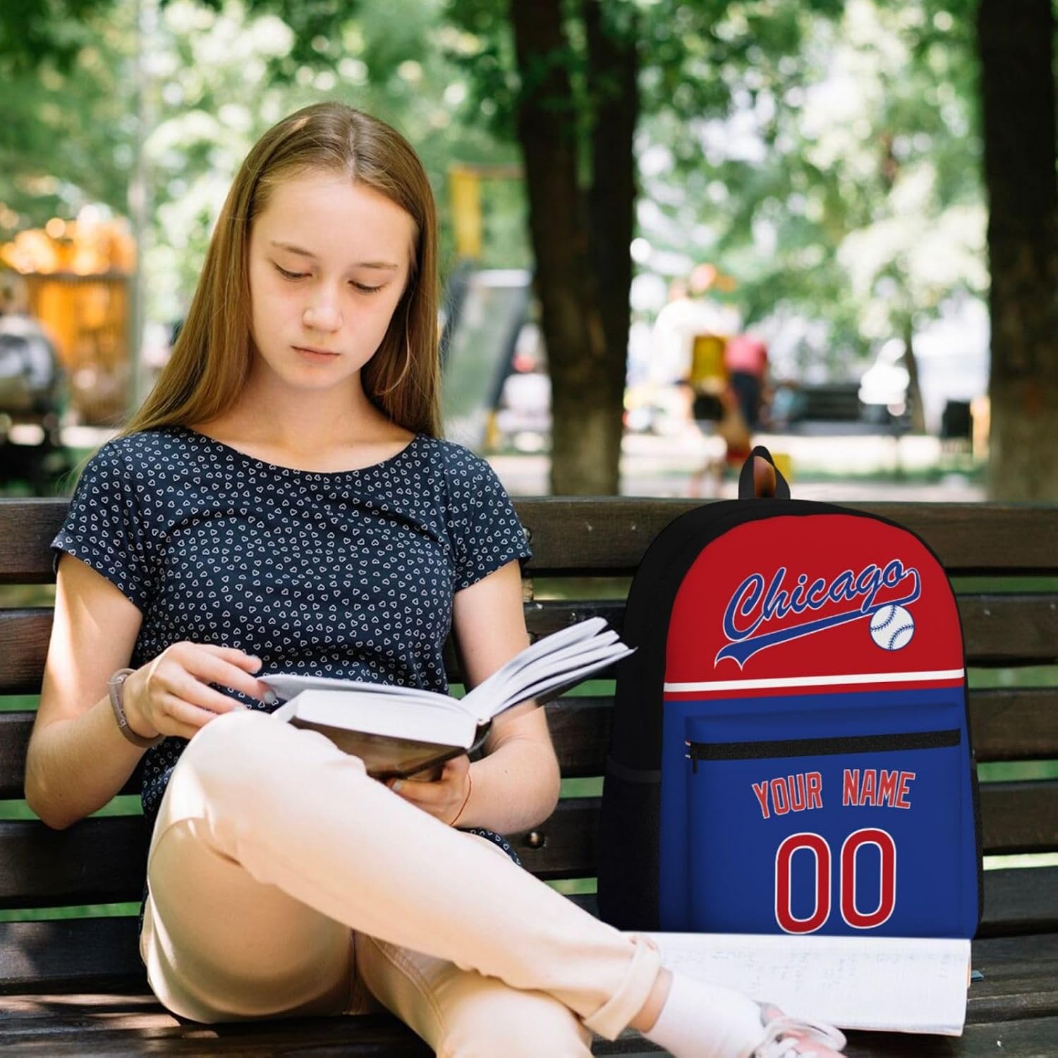 Chicago Backpack Customized Name and Number High capacity Gifts for Men Women Youth