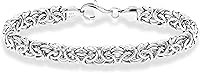 Miabella 925 Sterling Silver Byzantine Bracelet for Women - Handmade in Italy, Hypoallergenic & Timeless