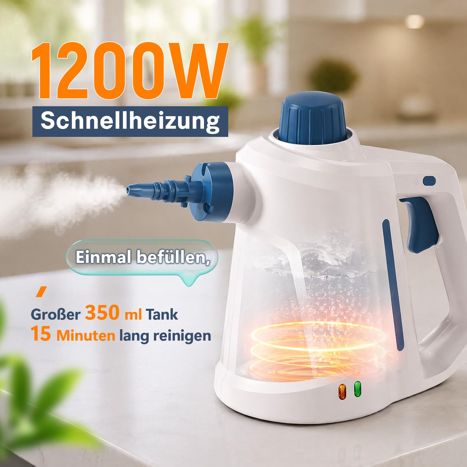 Dampfreiniger Handgerät,Steam Cleaner für alles,3 Bar /110 °C