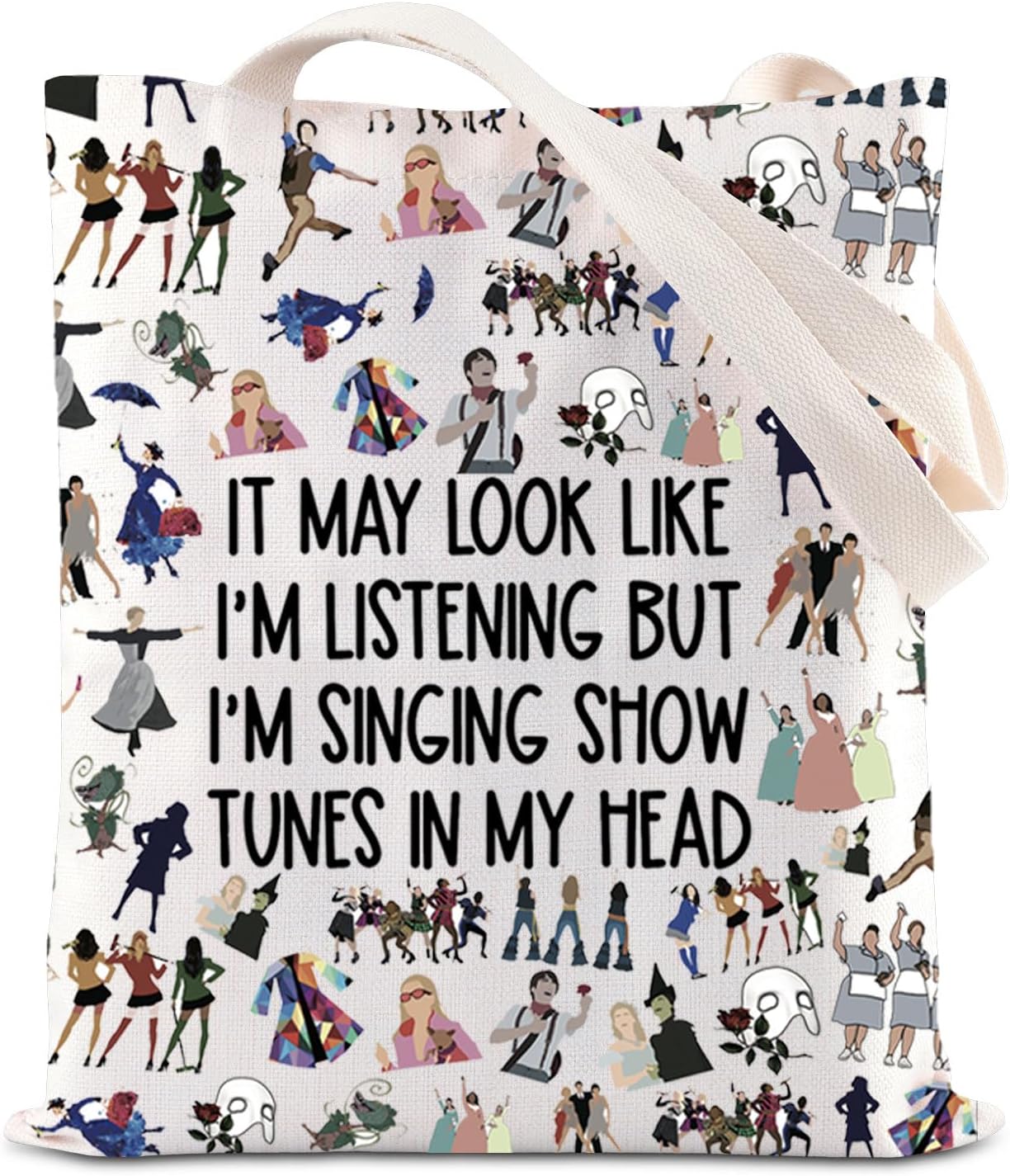 TSOTMO Broadway Musical Handbag Theatre Drama Tote Bag Show Tune Singer Theater Lover Gift Actor Actress Theatre Life Gift