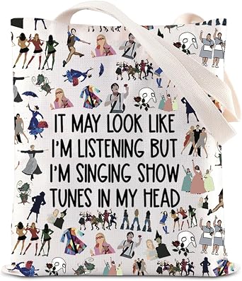 TSOTMO Broadway Musical Handbag Theatre Drama Tote Bag Show Tune Singer Theater Lover Gift Actor Actress Theatre Life Gift