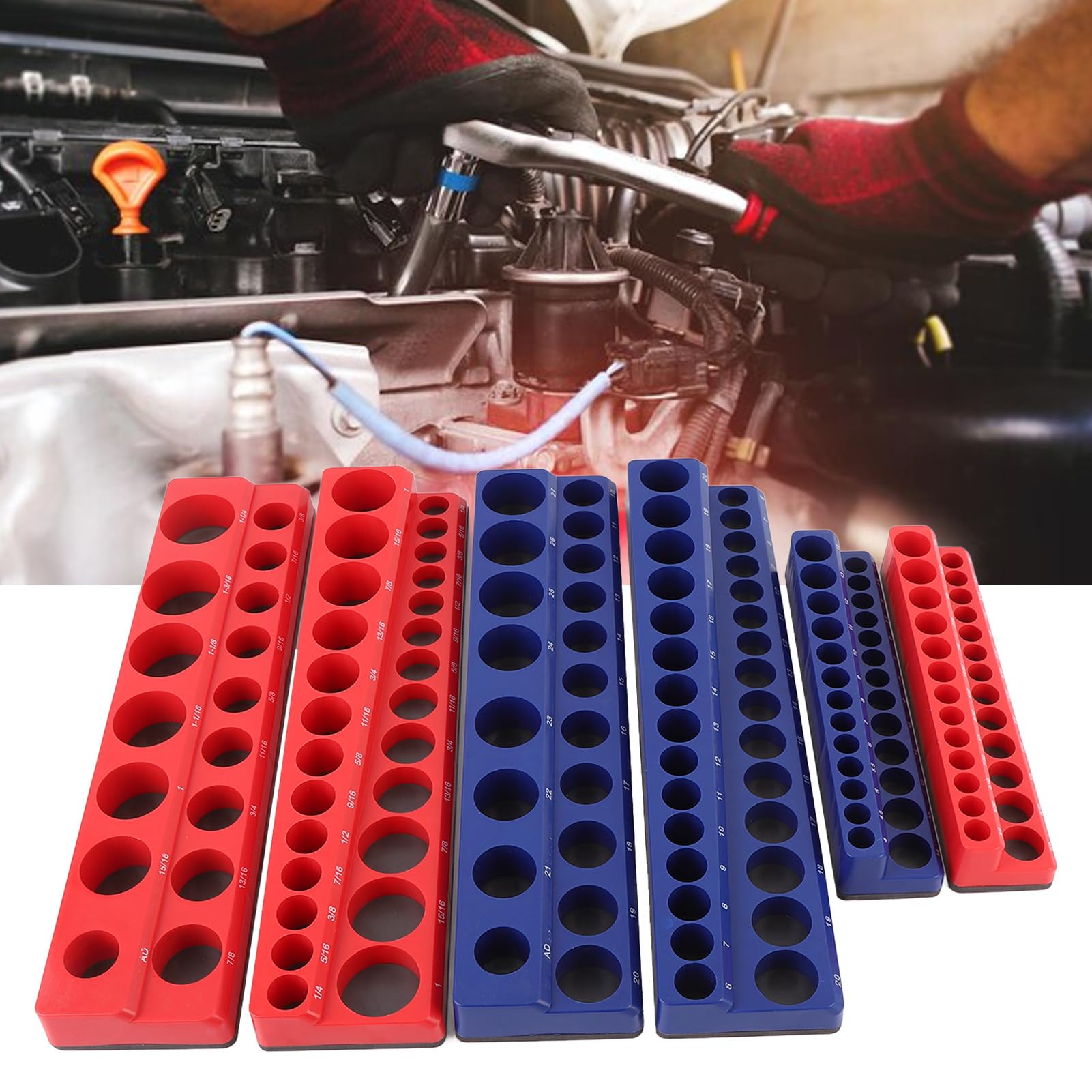 Generic Zestaw Magnetycznych Uchwytów do Gniazdek Silny Magnetyczny Organizer do Gniazdek dla Profesjonalnego Warsztatu Mechanicznego 6 szt. Trwały PPS