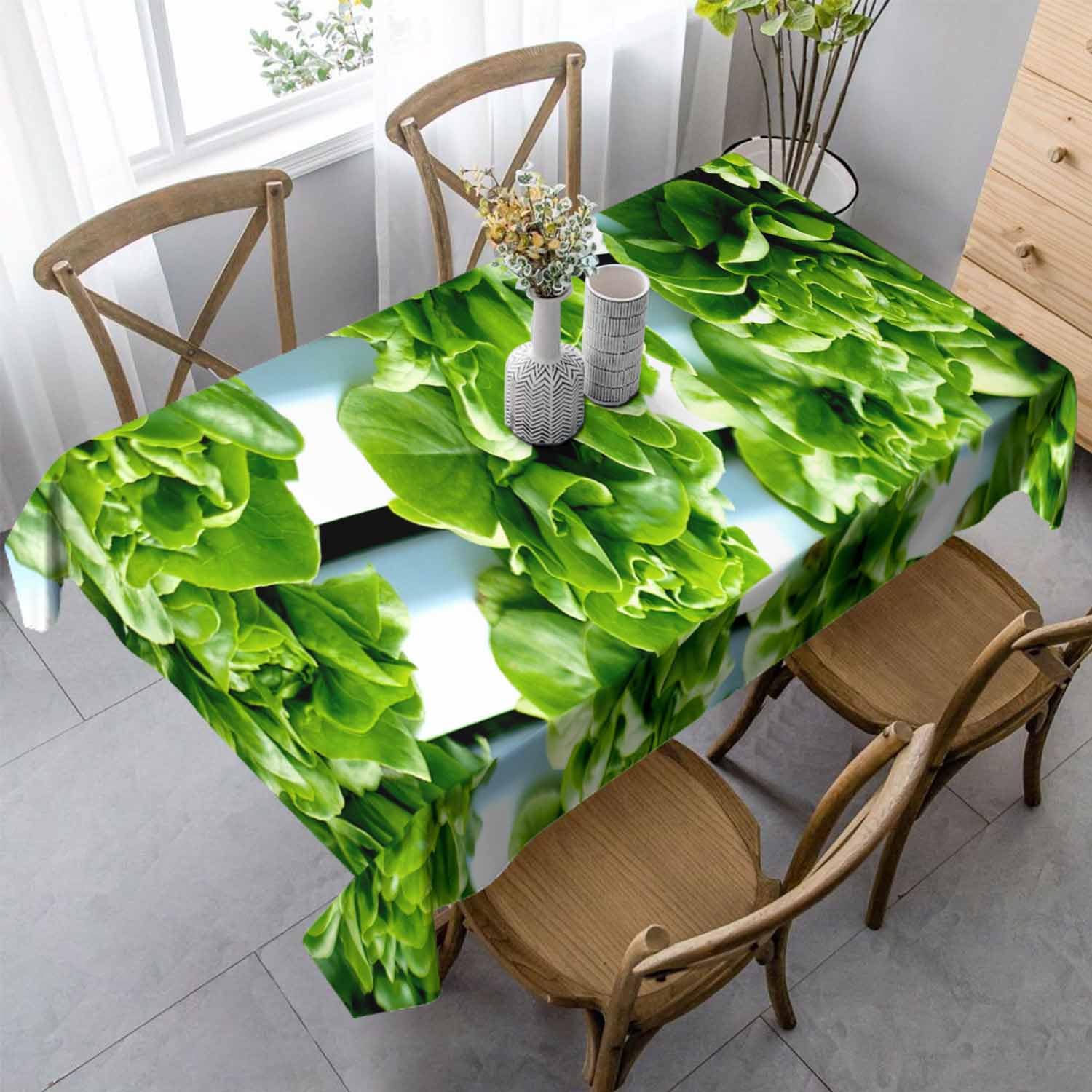 Nappe de table anti-taches imprimée salades vertes pour maison et banquet 137x183 cm