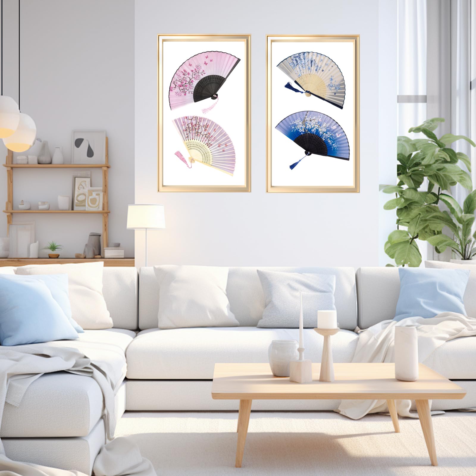 4 Piezas Bambú con Borlas Abanicos Plegables Estilo Chino con Borlas Abanico Leque Abanar para Decoración De Pared Regalos Bodas Fiestas De Verano