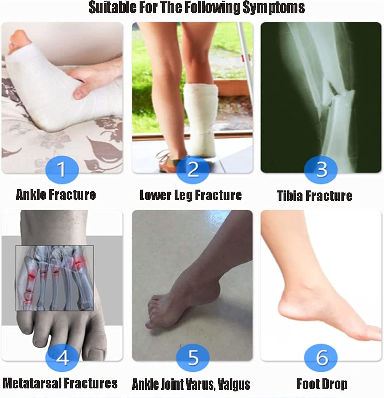 Soporte para la Periostitis Tibial, pie caído, Soporte ortopédico, Soporte para fijación de la articulación del Tobillo y Protector de esguince de Tobillo para espolón calcáneo,