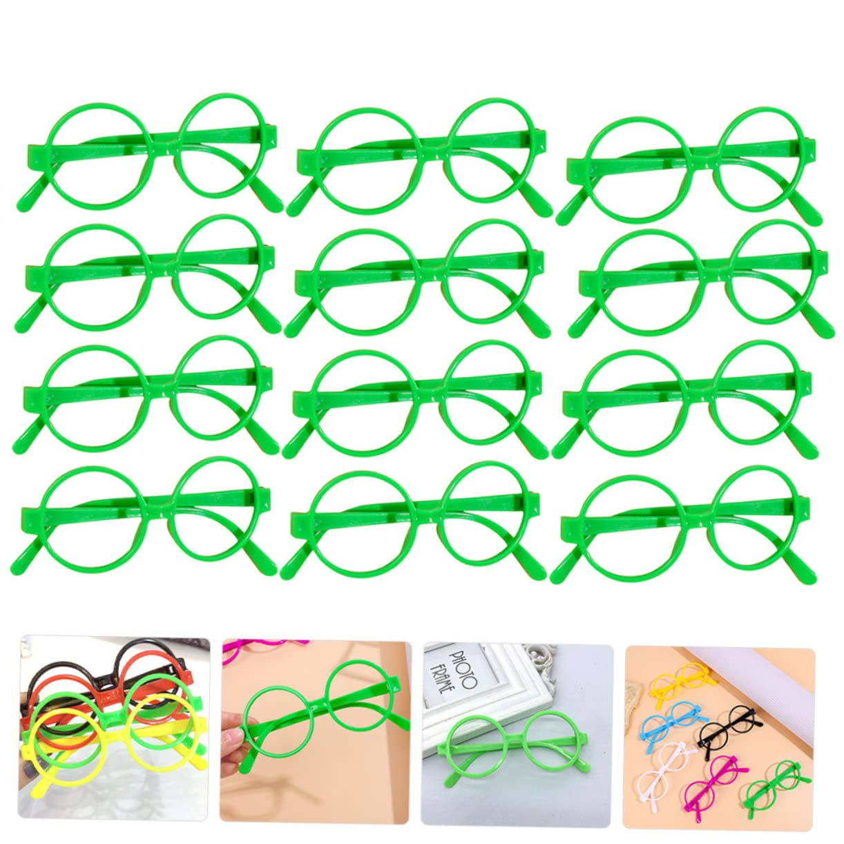 Toddmomy Montures de Lunettes pour Garçon et Filles Rondes Vertes 30 Pièces Accessoire de Fête Ludique Garçon et Filles Costume Photo Amusement