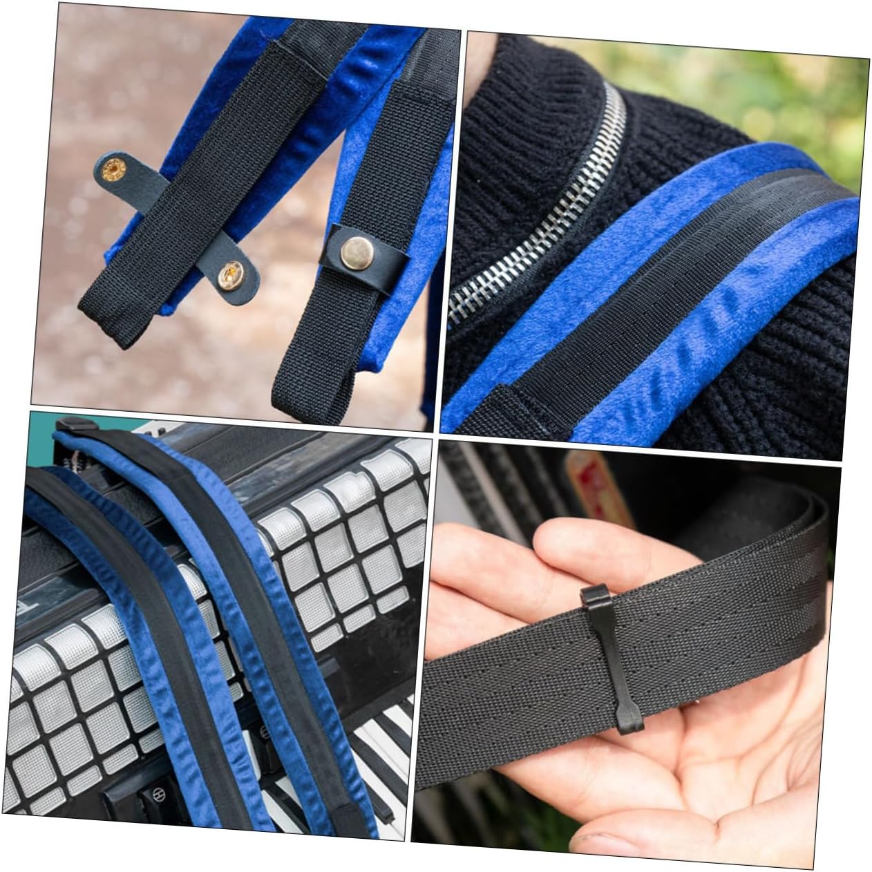 2pcs Accordion Shoulder Strap Replacement Adjustable Nylon Blue