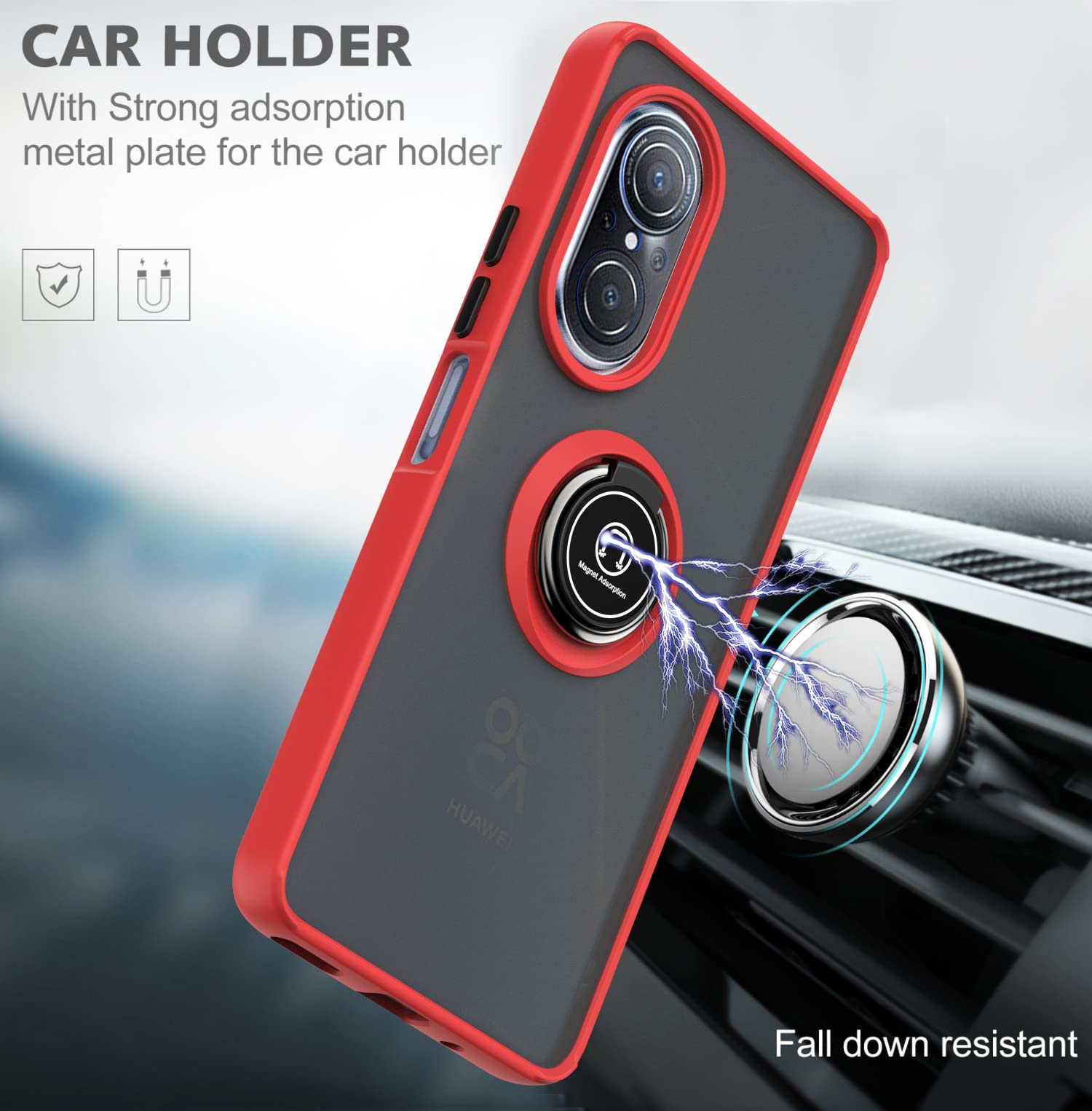Custodia XINYEXIN Per Huawei Nova 9 SE / Honor 50 SE – Blu Cielo Traslucida, Paraurti TPU Con Anello Porta 360° E Supporto Magnetico