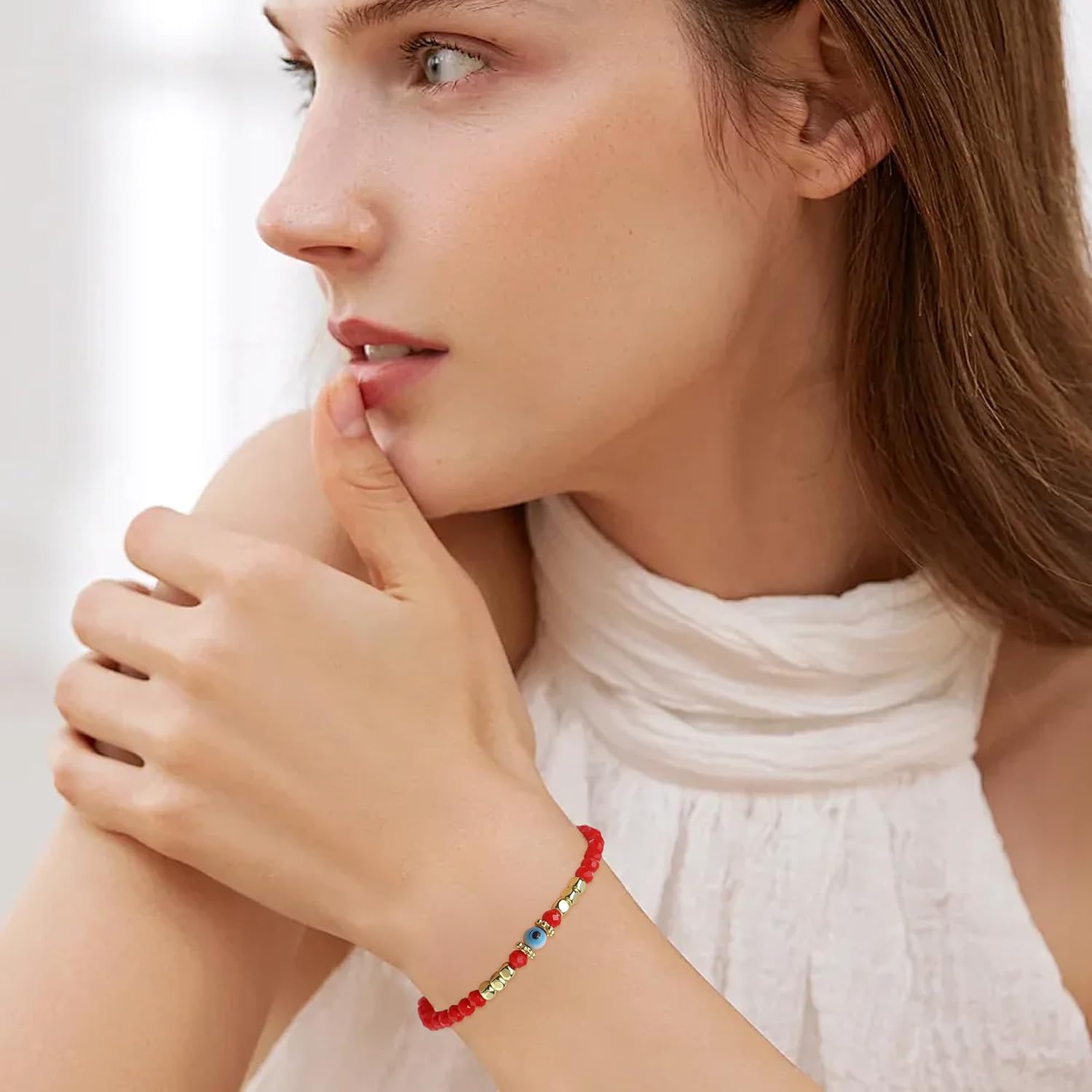 Evil Eye Protection Bead Bracelets for Women Girls, Handmade String Beaded Bracelet Adjustable Jewelry Gifts… - Image 2