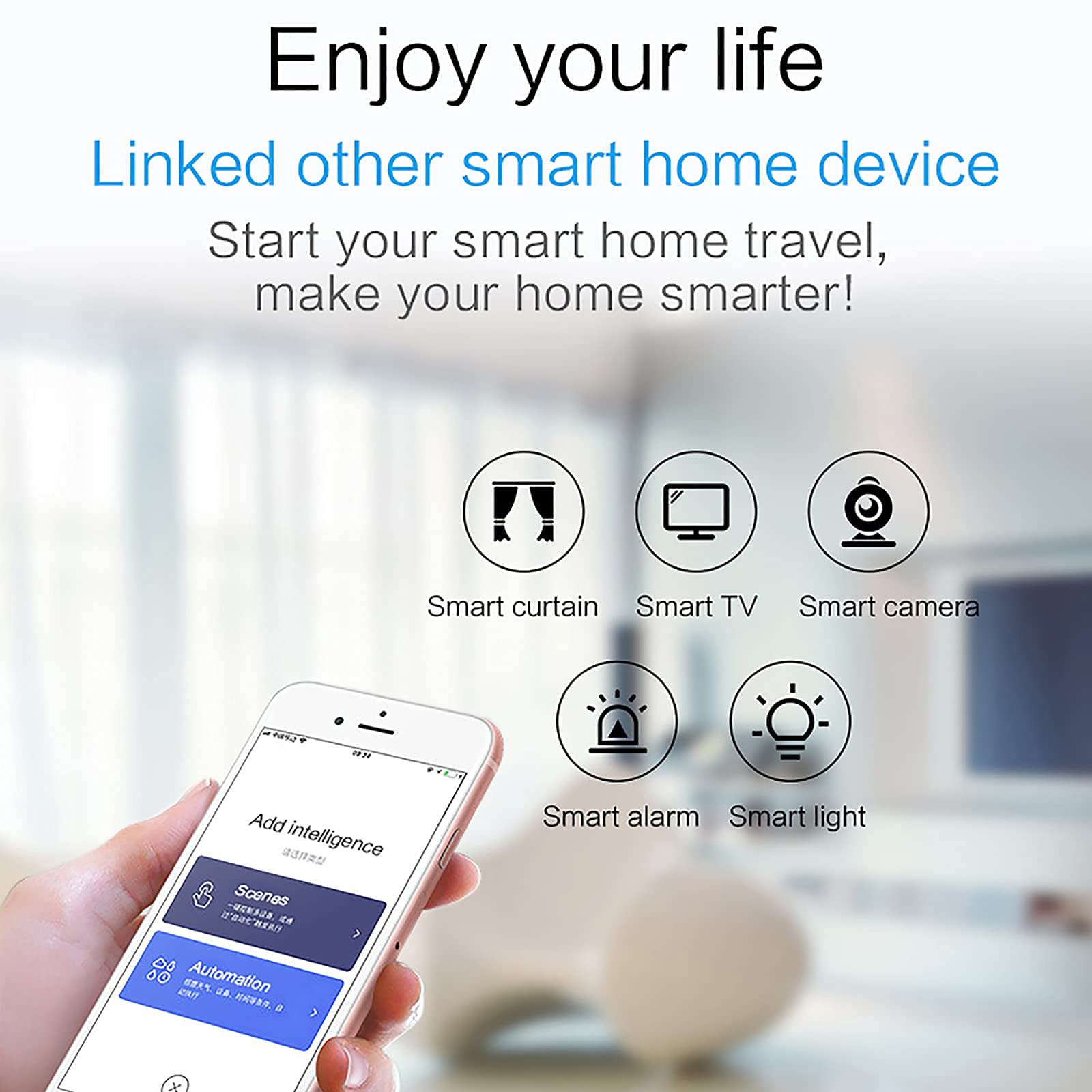 Sensor de movimiento inteligente inalámbrico: alerta de detector de movimiento PIR, sistema de alarma de seguridad infrarrojo WiFi para el hogar, control de aplicación TUYA, no requiere concentrador,