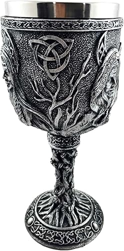 Miniatura 4 de Triple Diosa Maiden Madre Crone Pagan Brujería Vino Bebida Copa Cáliz Figura