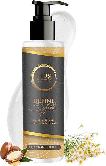 H28 - Gel Definidor de Rizos Metodo Curly | Activador de Rizos con Proteínas de Seda | Cabello Hidratado, Brillante y Rizos Definidos | Textura No Pegajosa y Fácil Aplicación | Gel Rizos Metodo Curly