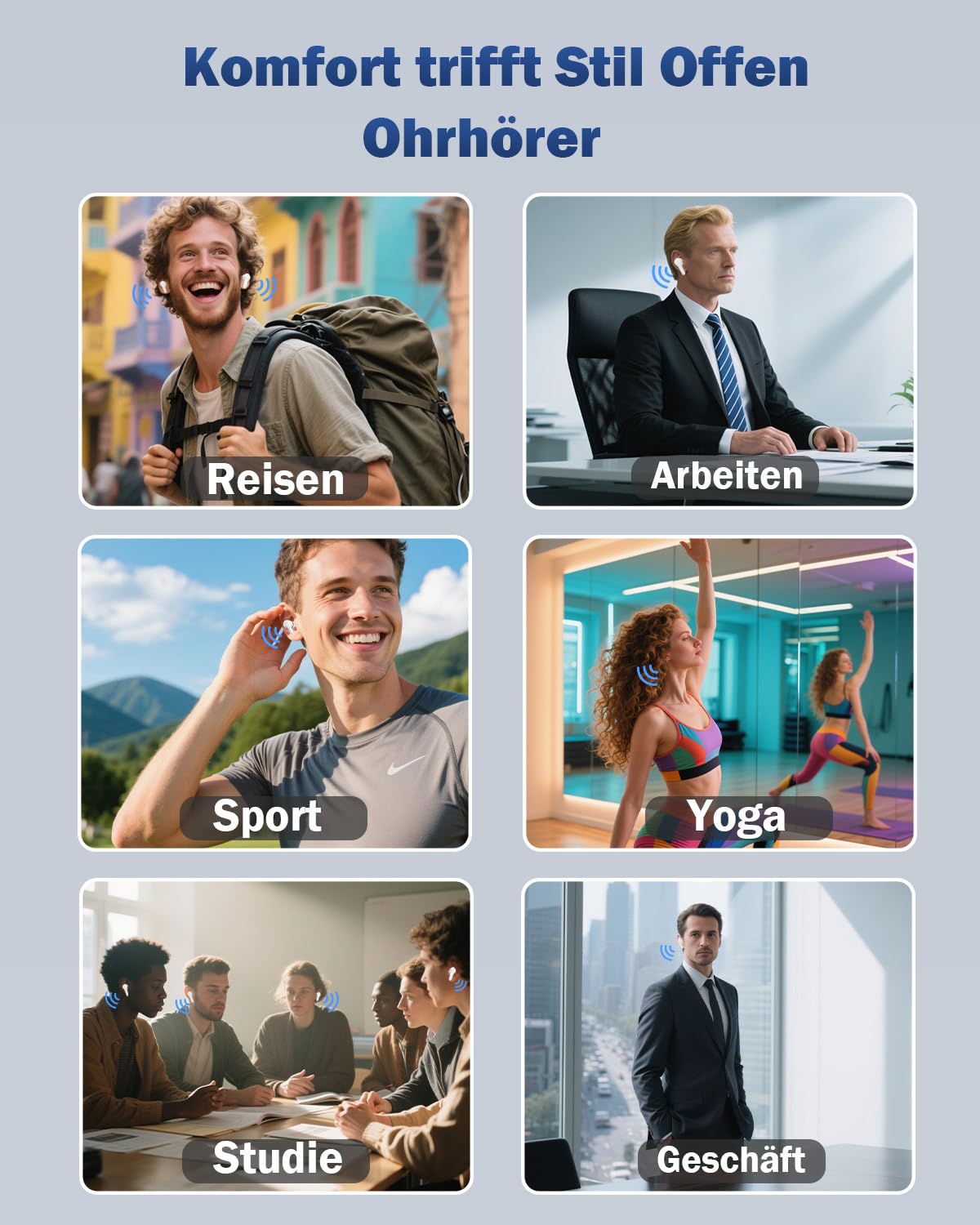 Wooask M6 Ai Kopfhörer Übersetzer, 144 Online & 11 Offline Sprachen Übersetzer Echtzeit, 3-in-1 Smart Bluetooth Übersetzer Kopfhörer Ideal für Reisen Business Learning (White, Offline-Version)