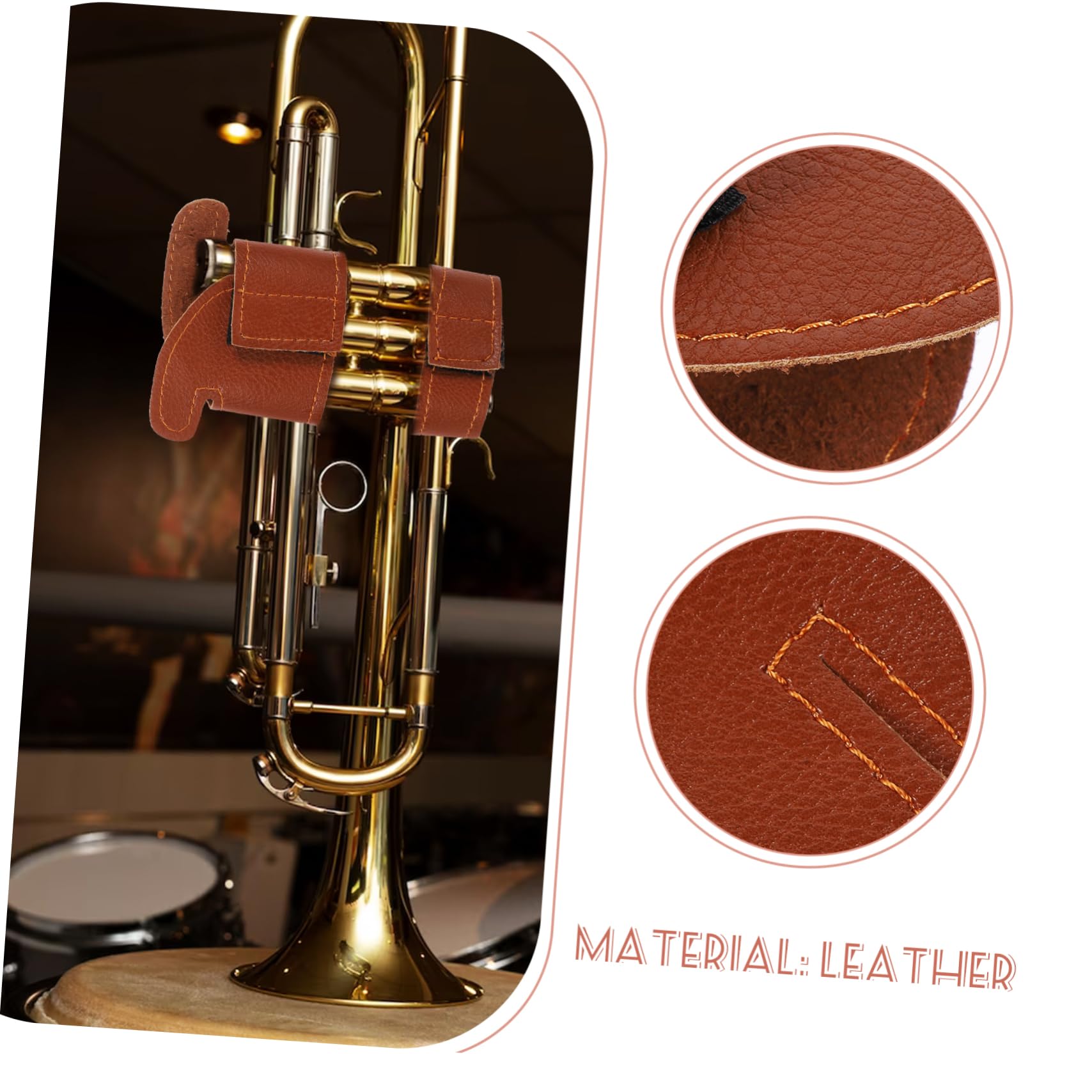 NULYLU Protector De Trumpet Piston Guard Leather Trumpet Piston Wrap Easy Install Accessory for Trumpets