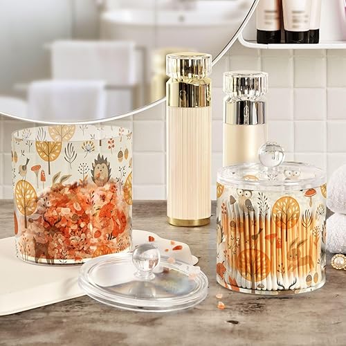 Miniatura 4 de Autumn Forest Animals Jars with Lids Bathroom Canisters Decorative Jars Laundry Pods Container Cotton Pad Dispenser for Dorm Room Essentials for