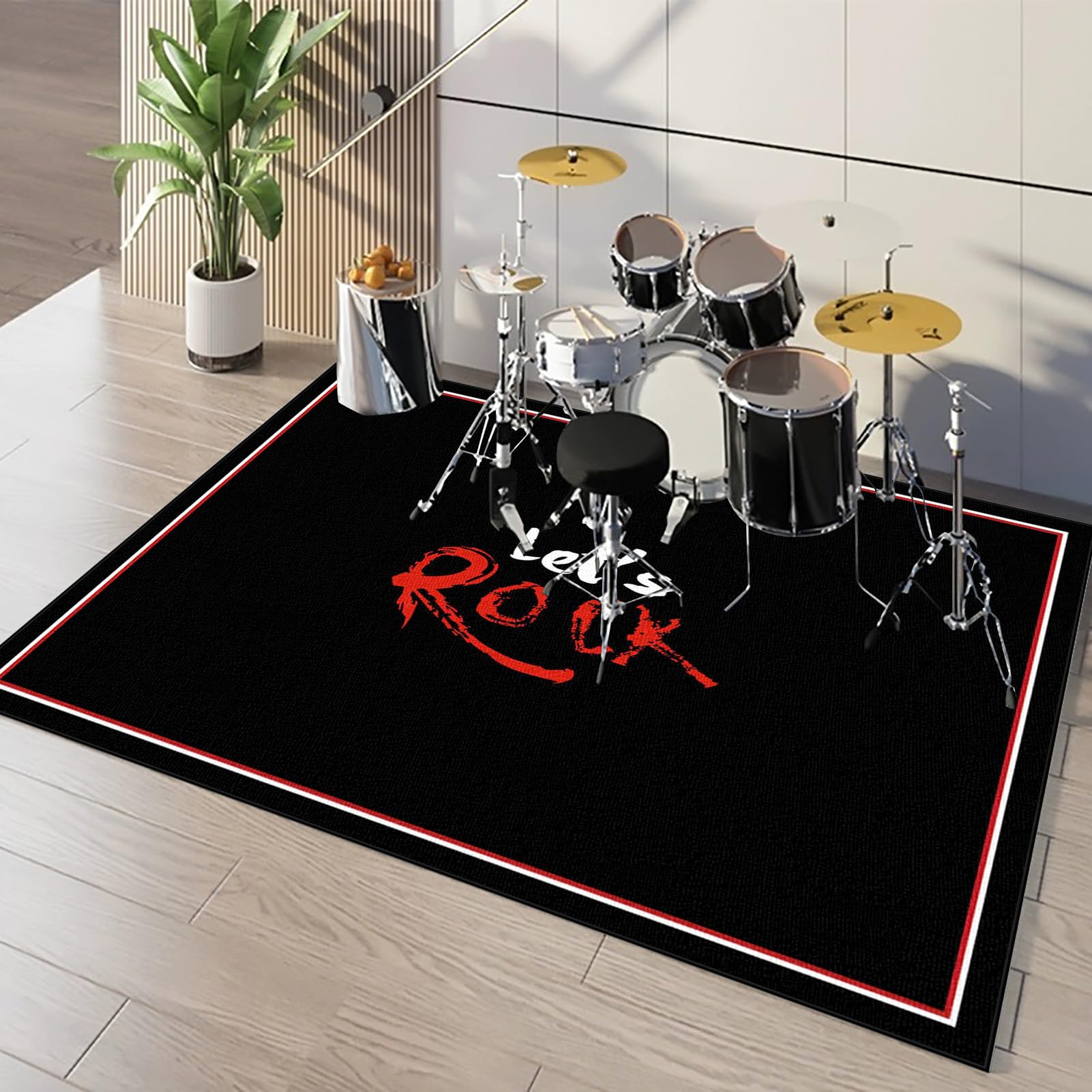 Schallschutzmatte, Elektrisches Schlagzeug Antivibrationsmatten, Professioneller Drum Teppich, rutschfeste Trommelmatte, Schalldicht Teppiche für Bass Snare Drum 120 x 70 cm