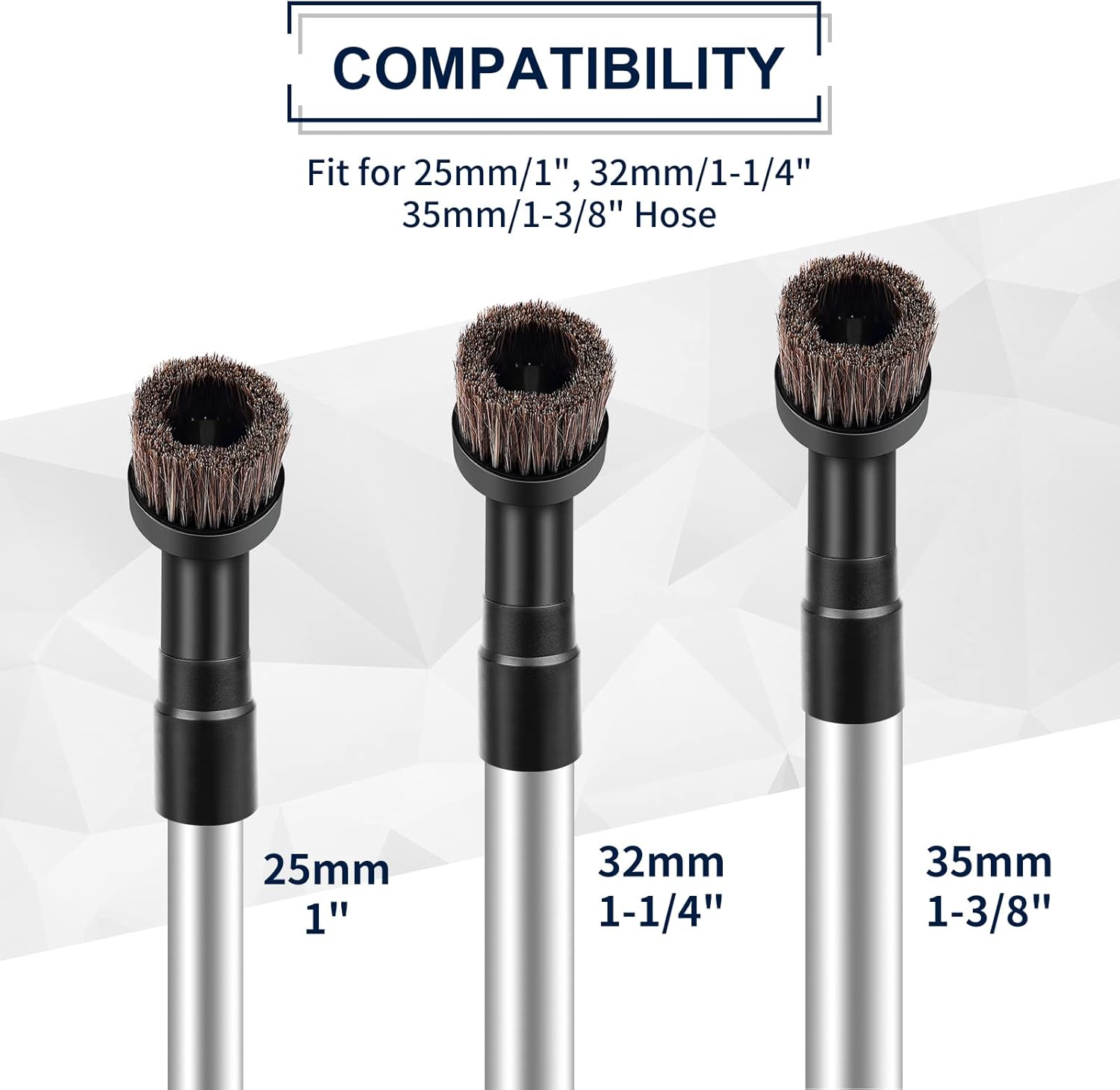 KEEPOW 36mm Horse Hair Vacuum Attachment Brush With Universal Connector Fit for 25mm/1", 32mm/1-1/4", 35mm/1-3/8" Hose : Home & Kitchen