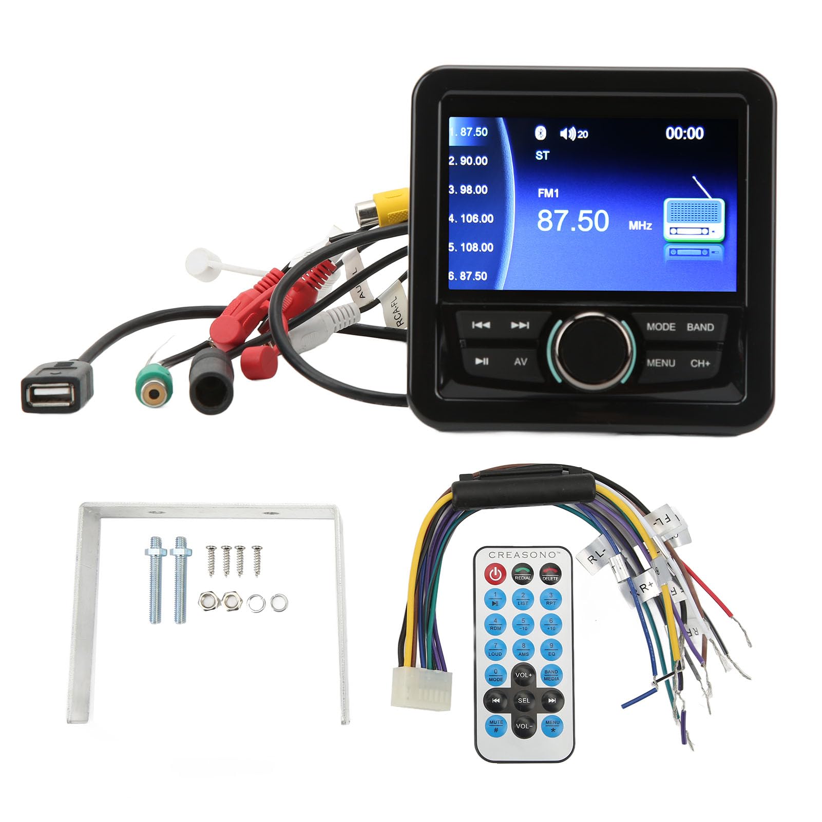 Bluetooth Marine Odbiornik stereo, kompozycja systemu operacyjnego, Androida, Windows and Varioles Odtwarzanie aplikacji, anty interferencja, Wodoodporna łódź 12V w systemie odbiorników radiowych Dash