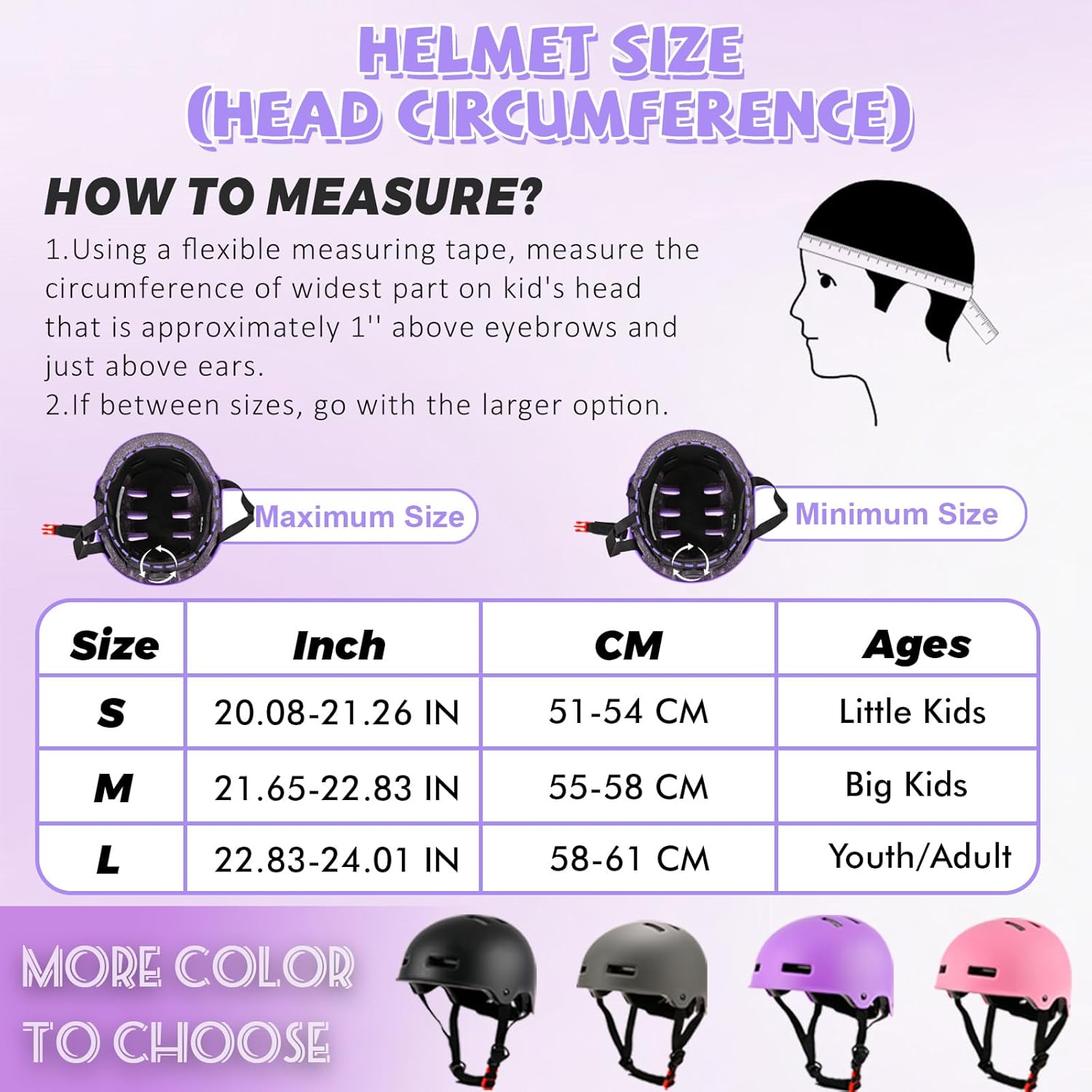 Adjustable Kids Bike Helmet for Boys Girls Youth, Kids Protective Helmets for Multi-Sports Skateboard Scooter Bicycle Cycling Skating