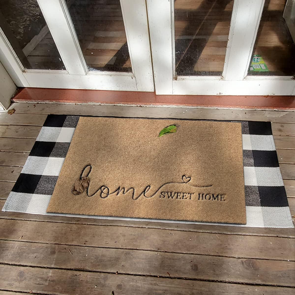 AAZZKANG Outdoor Door Mat Large 36"x24" with Durable Non Slip Rubber Backing Indoor Welcome Home Mats for Front Door Easy to Clean Entryway Doormat