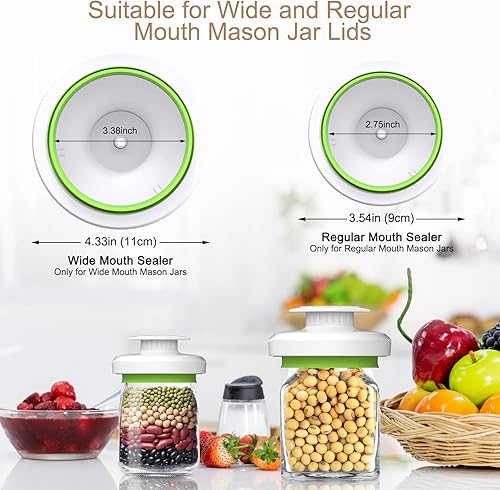 Miniatura 5 de Sellador al vacío para tarros Mason Tarros, sellador de tarros y manguera de accesorios para Foodsaver, kit de fijación al vacío de almacenamiento