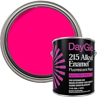 DayGlo Fluorescent Solvent-Based Alkyd Enamel Paint – Aurora Pink 215-11, High Visibility Neon Color for Interiors, Crafts, Safety, and DIY Applications, Gallon