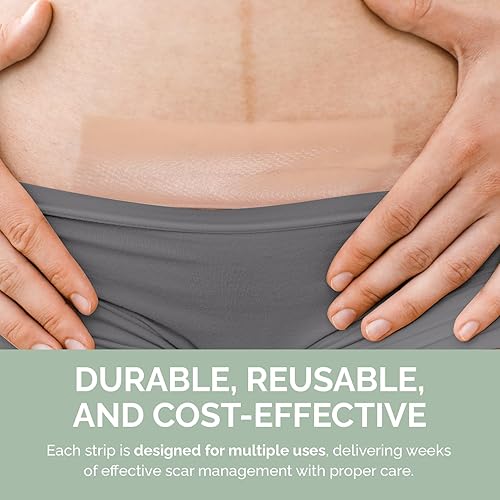 Miniatura 4 de Tiras de silicona para cicatrices  Paquete de 6 cintas de silicona de grado médico envueltas individualmente y reutilizables para mastectomía,
