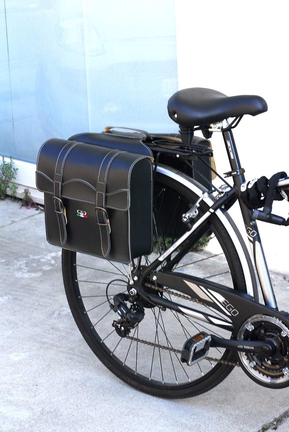 Selle Montegrappa - Borsa per Veicolo Doppia Portapacchi Mod. 0024 - Alta Qualità - Made in Italy - Nera