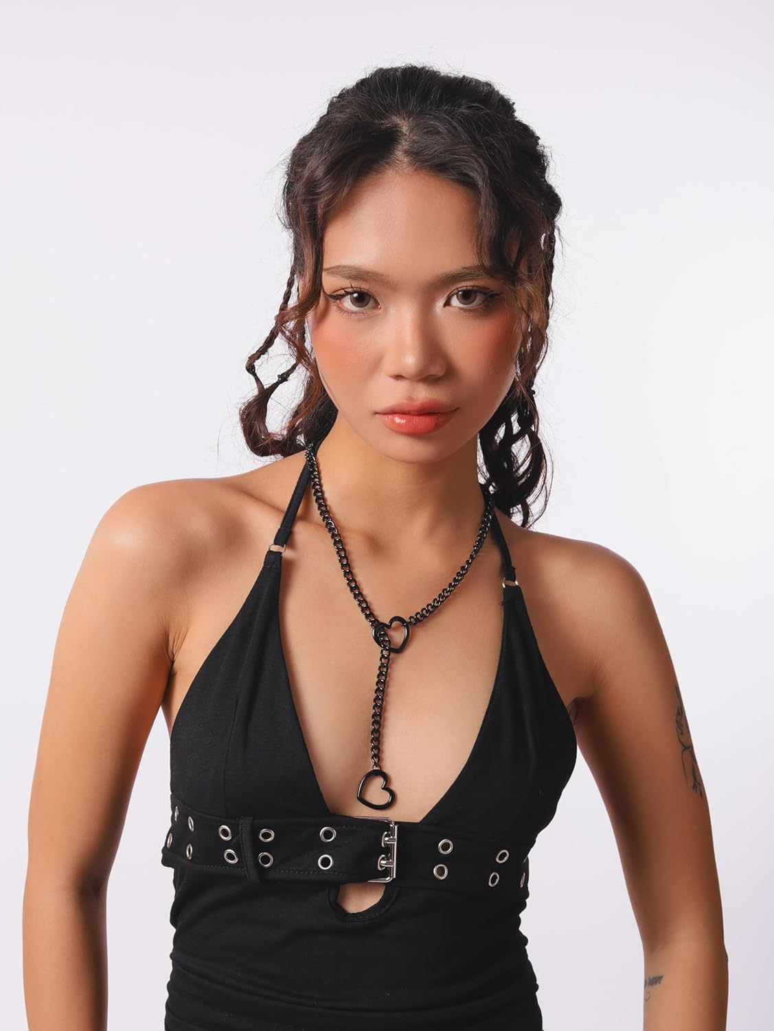 Sacina Black Heart Slip Chain Choker Necklace, Collar for Women, Gothic Necklace, Gothic Jewelry, Christmas Jewelry Gift for Women - Image 2