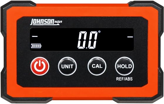 Johnson Level & Tool Dual-Screen Magnetic Digital Angle Gauge & Level Rechargeable Digital Angle Finder with 0.1 Accuracy, Auto-Rotating Displays & Rare-Earth Magnets for Table Saw Setup