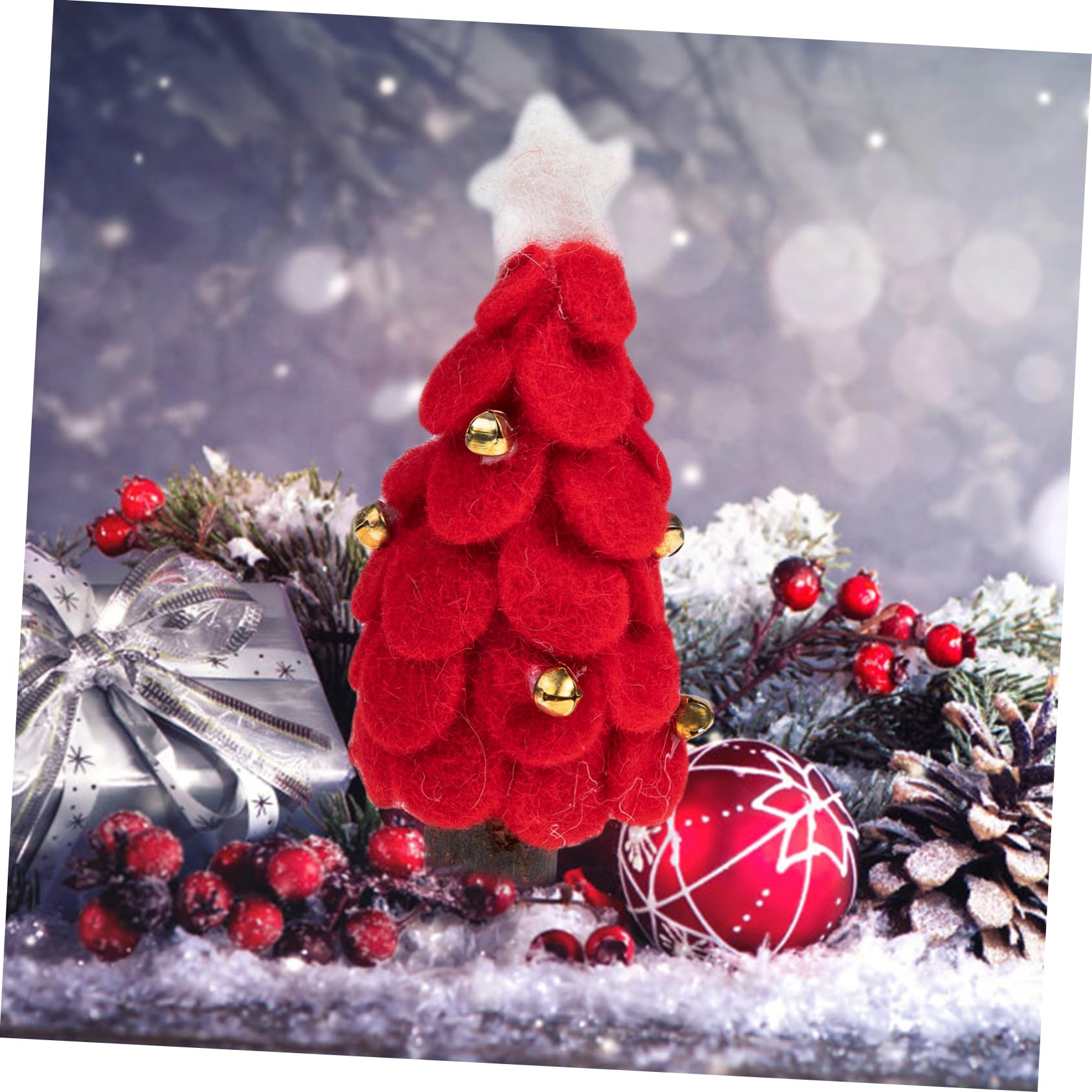 TOPBATHY 4 Pezzi Di Decorazioni Natalizie in Miniatura in Feltro Per Lalbero Di Natale Per Decorazioni Da Festa